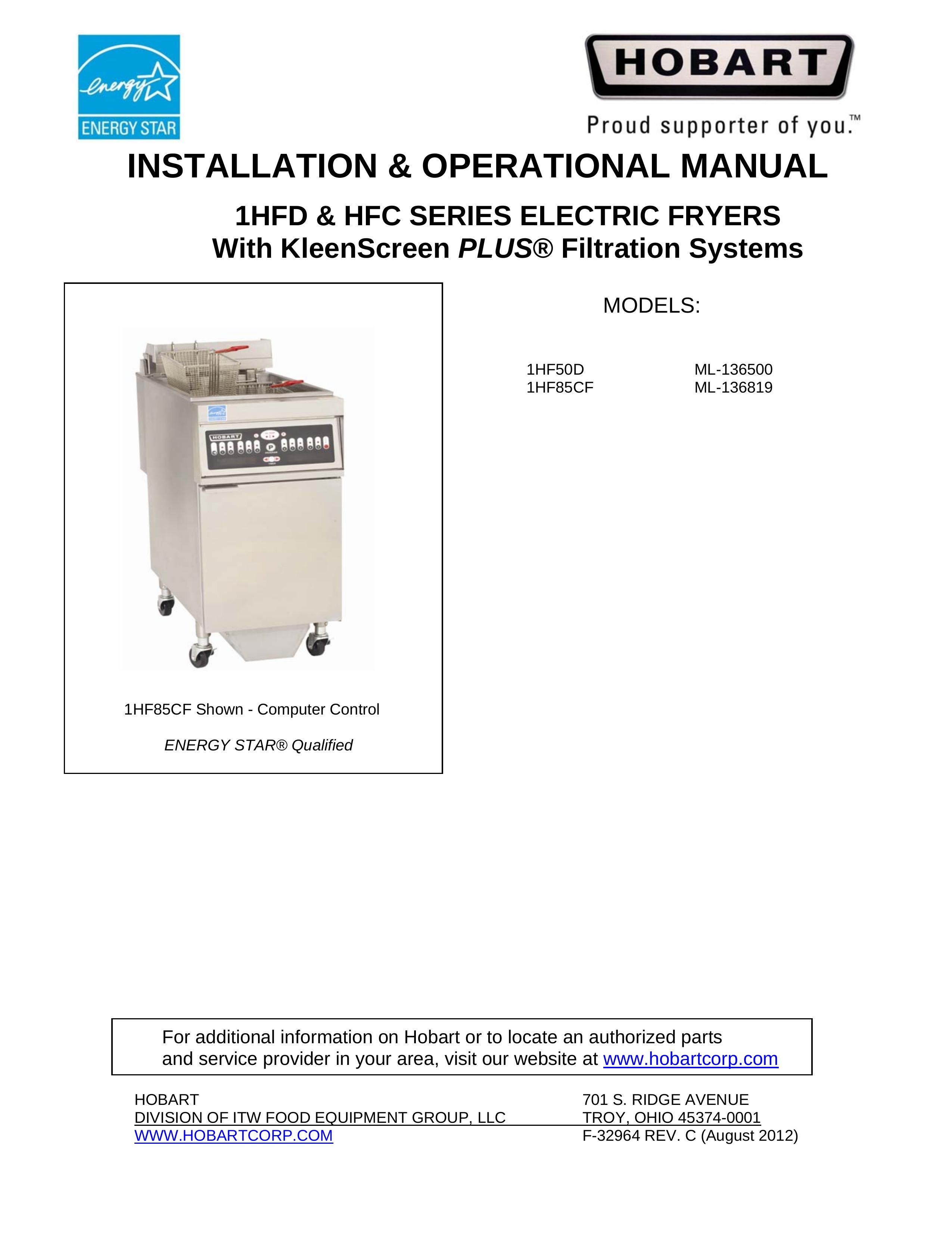 Hobart 1HF85CF Clothes Dryer User Manual