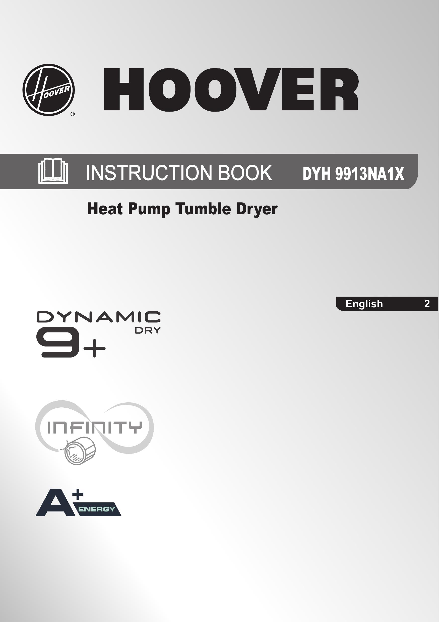 Hoover DYH 9913NA1X Clothes Dryer User Manual