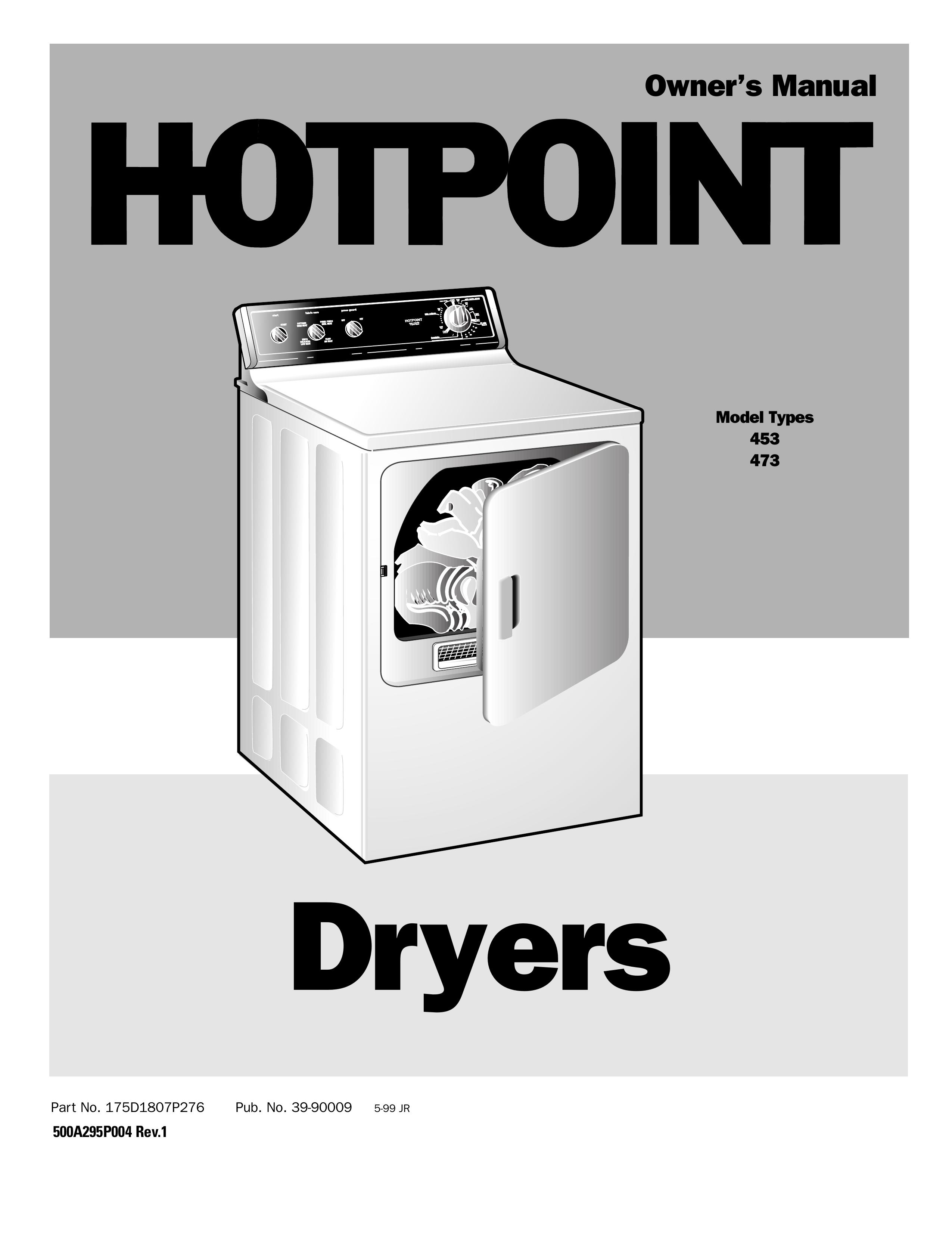 Hotpoint 453 Clothes Dryer User Manual