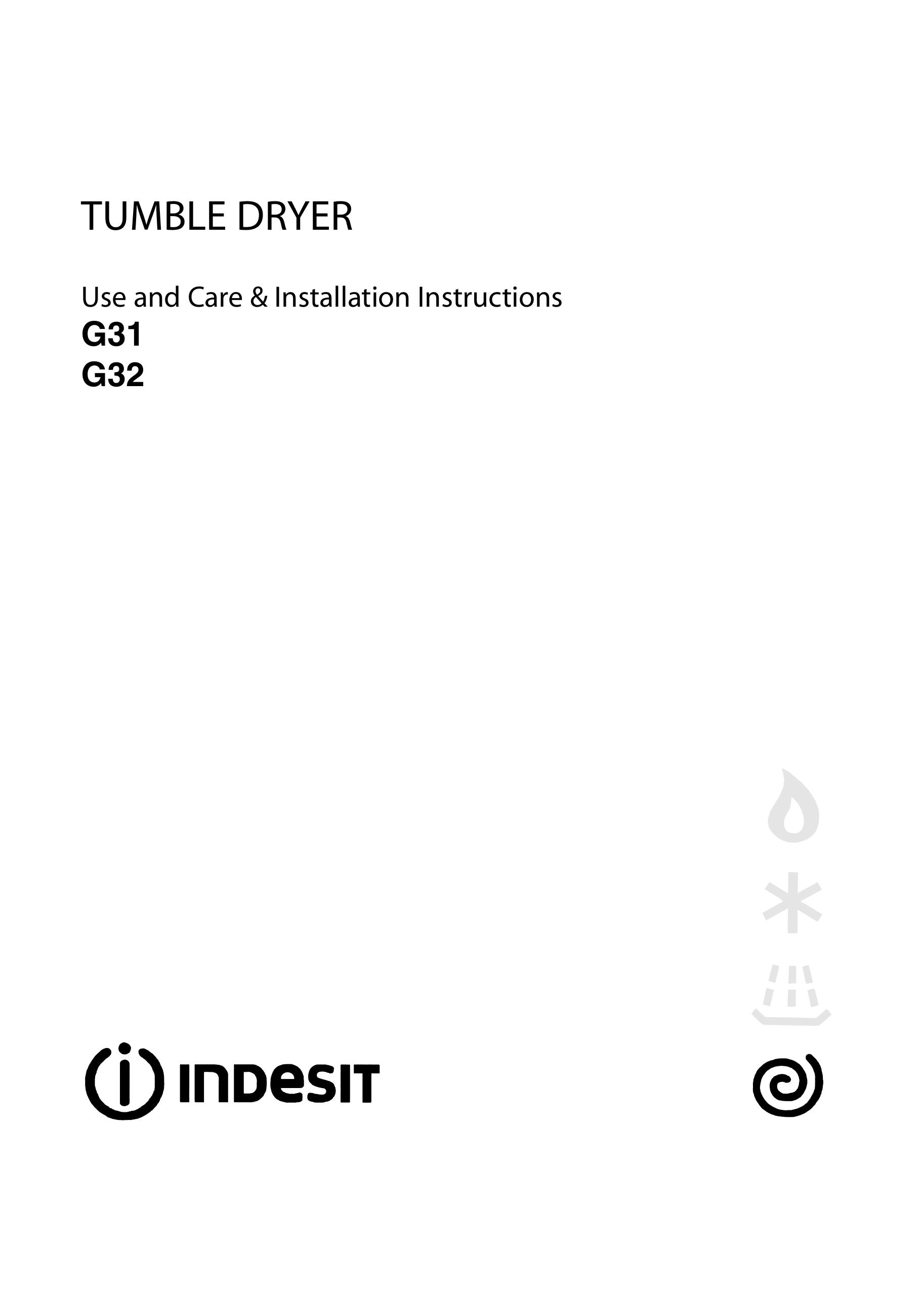 Indesit G31 Clothes Dryer User Manual