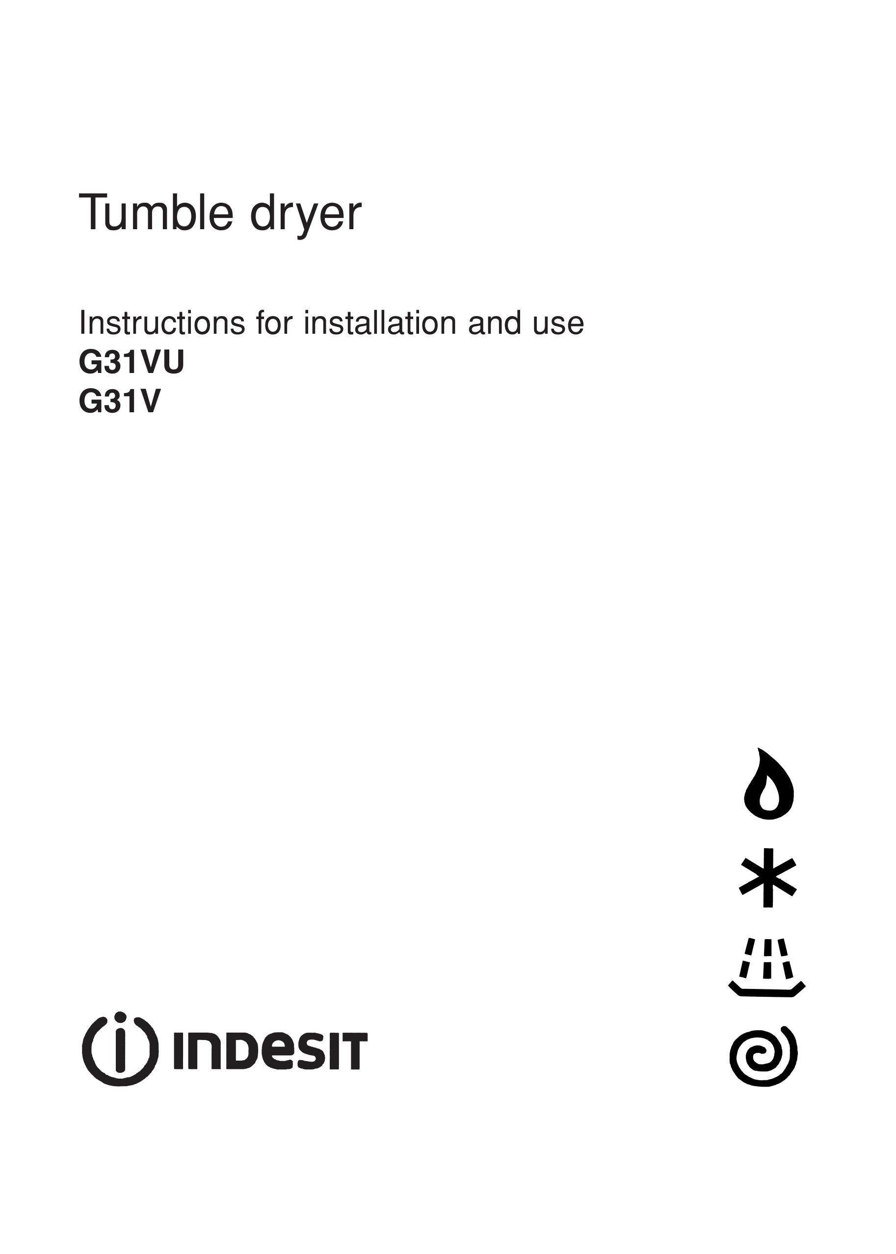 Indesit G31VU Clothes Dryer User Manual