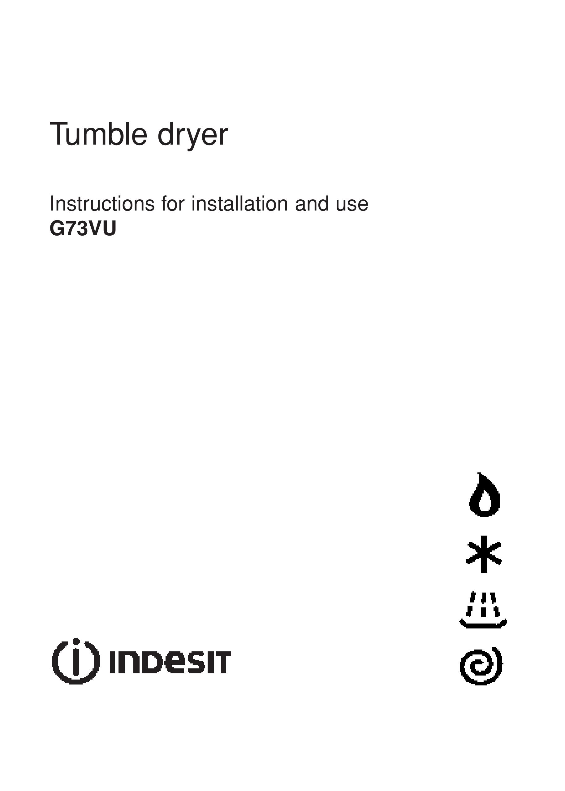 Indesit G73VU Clothes Dryer User Manual
