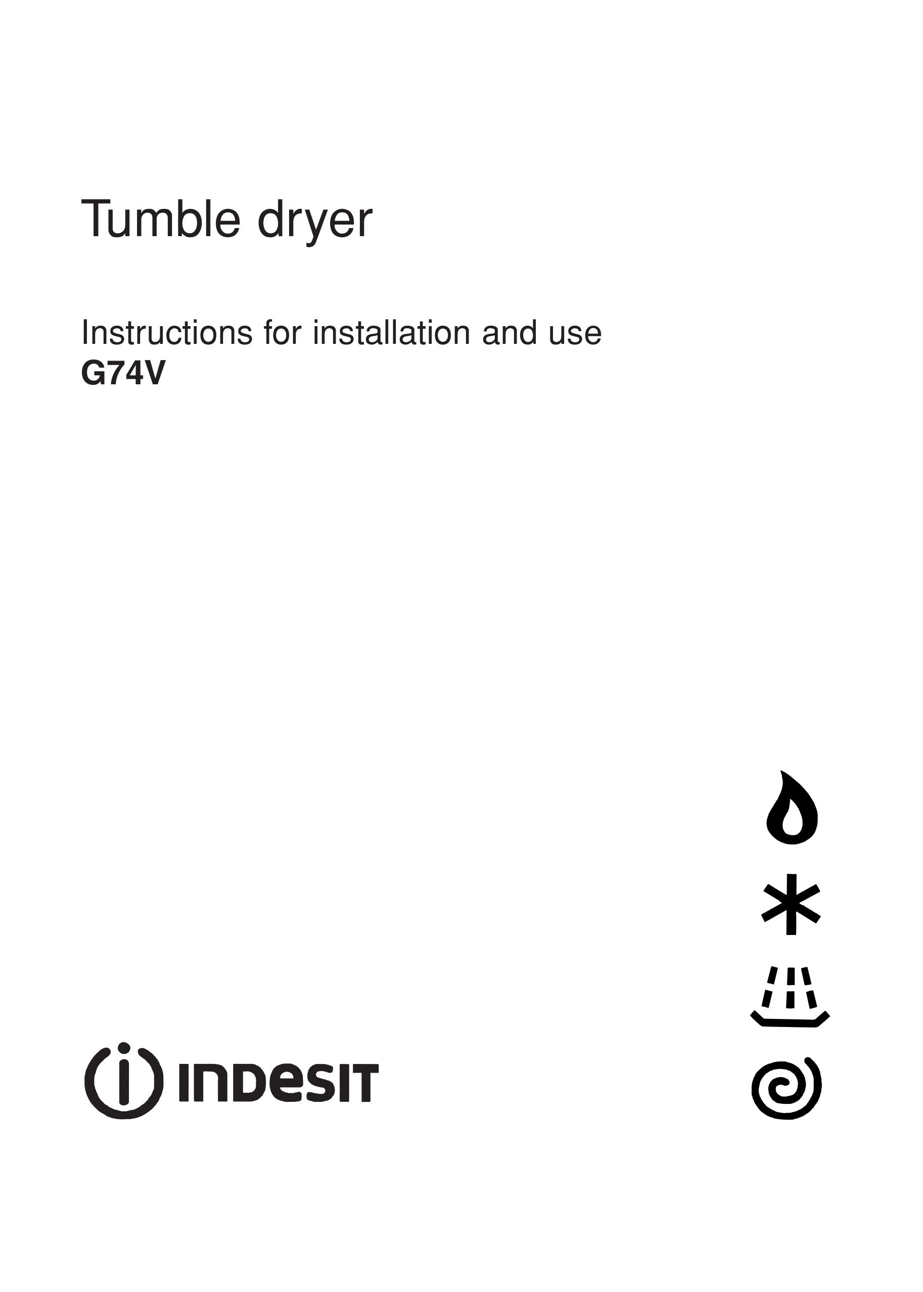 Indesit G74V Clothes Dryer User Manual