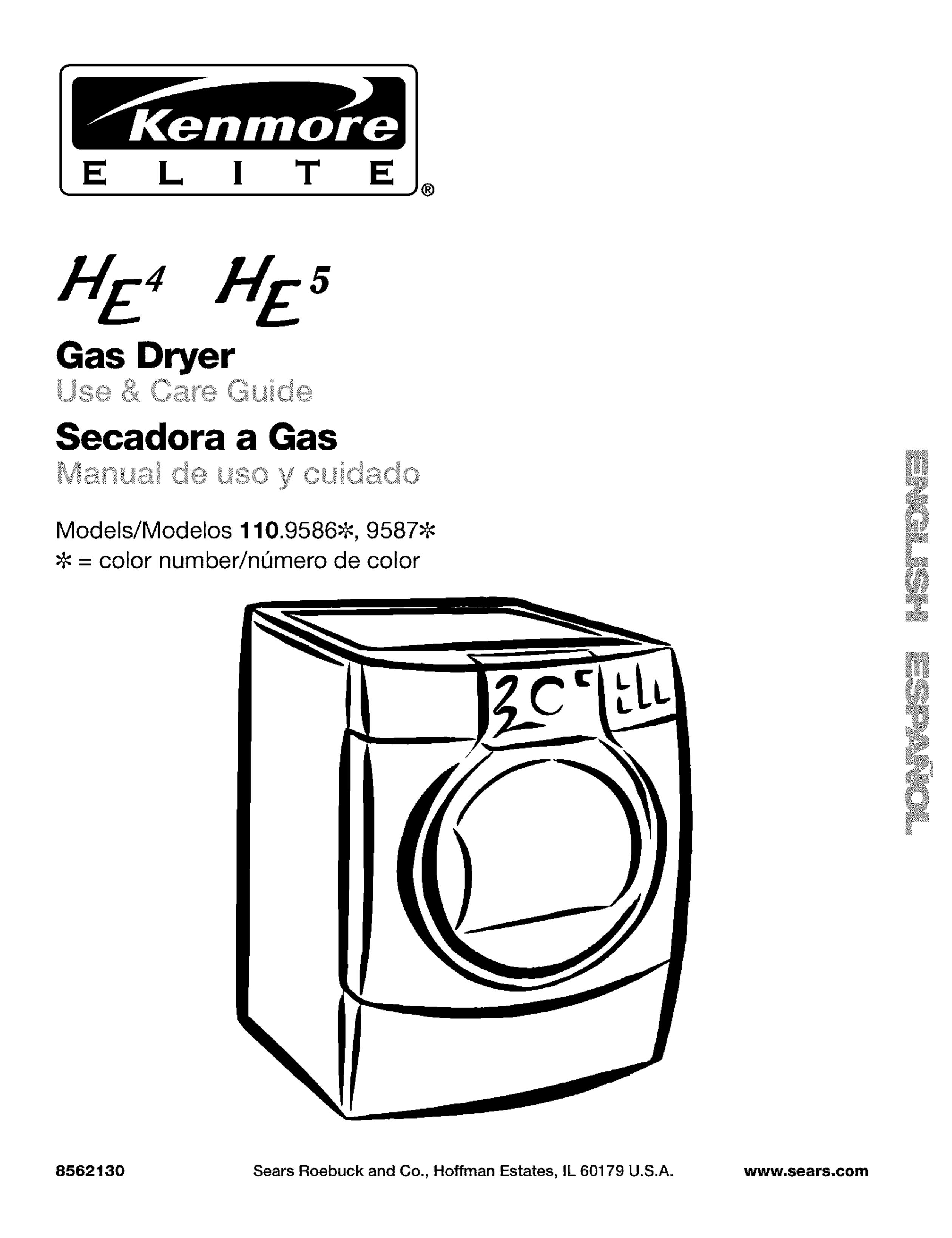 Kenmore 110.9587 Clothes Dryer User Manual