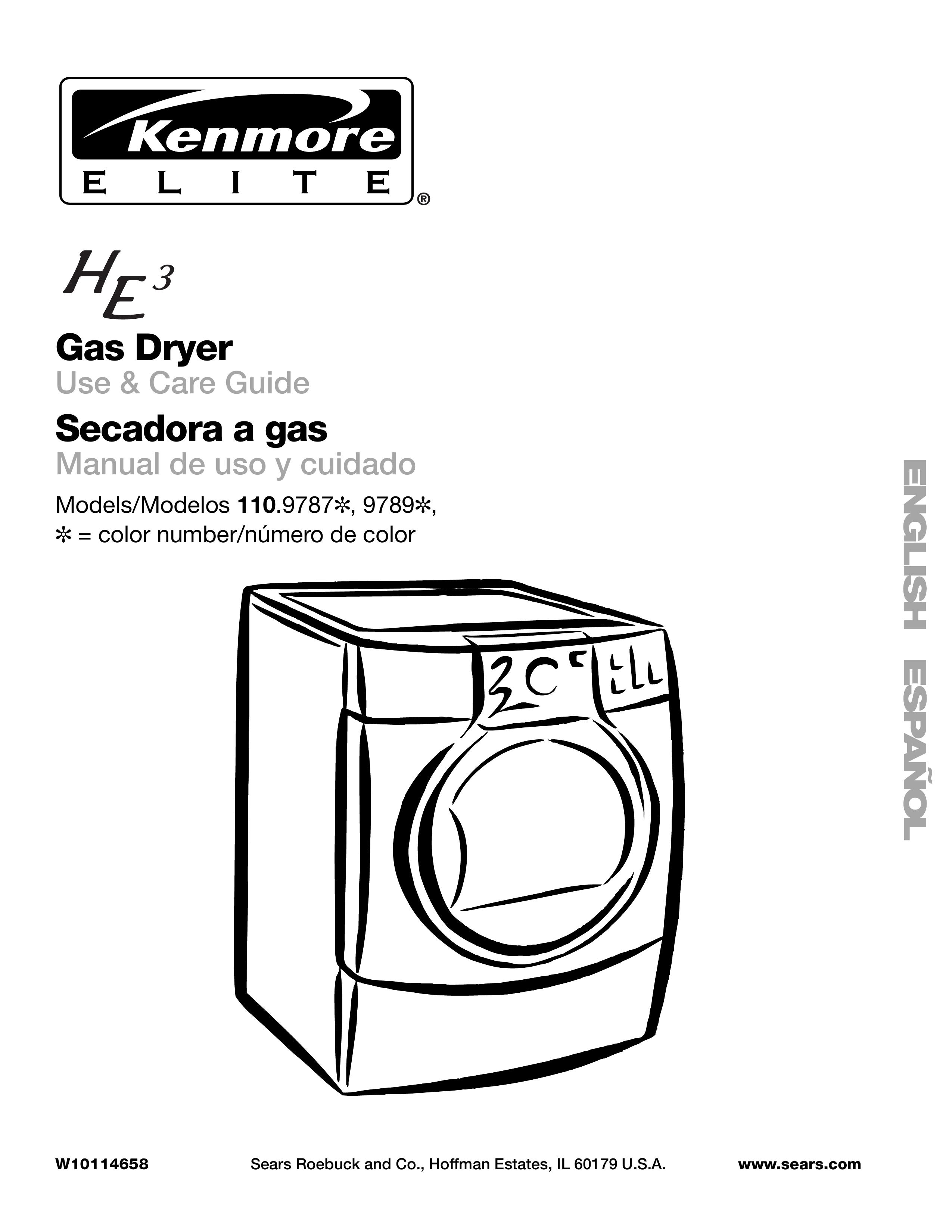 Kenmore 110.9787 Clothes Dryer User Manual