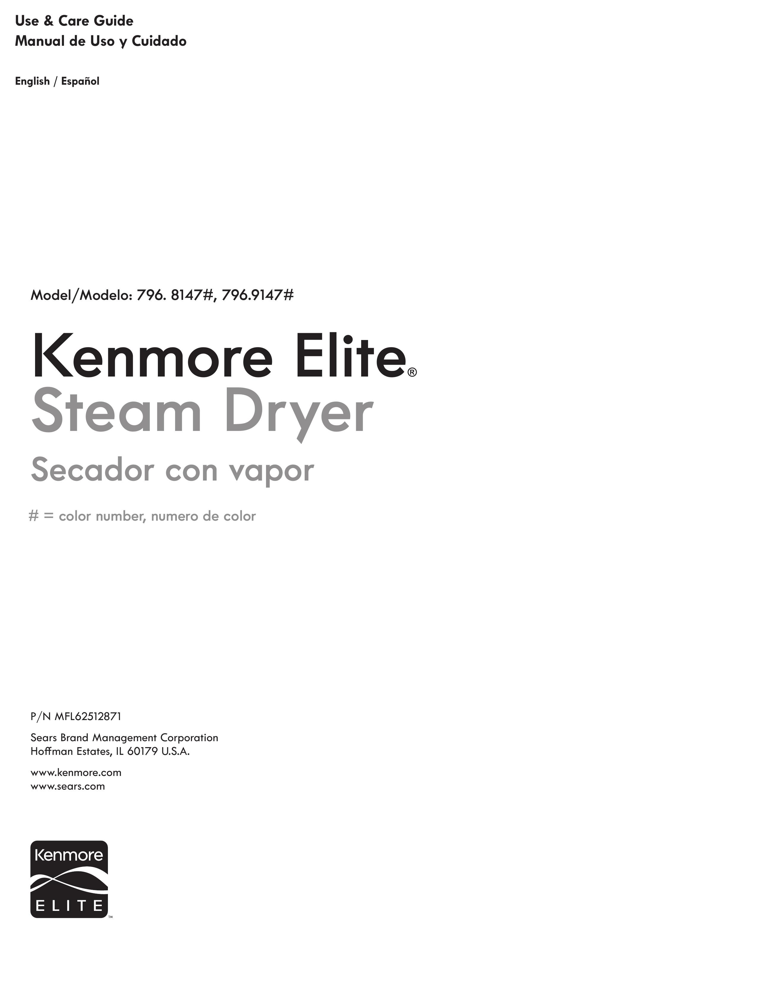 Kenmore 796. 8147# Clothes Dryer User Manual