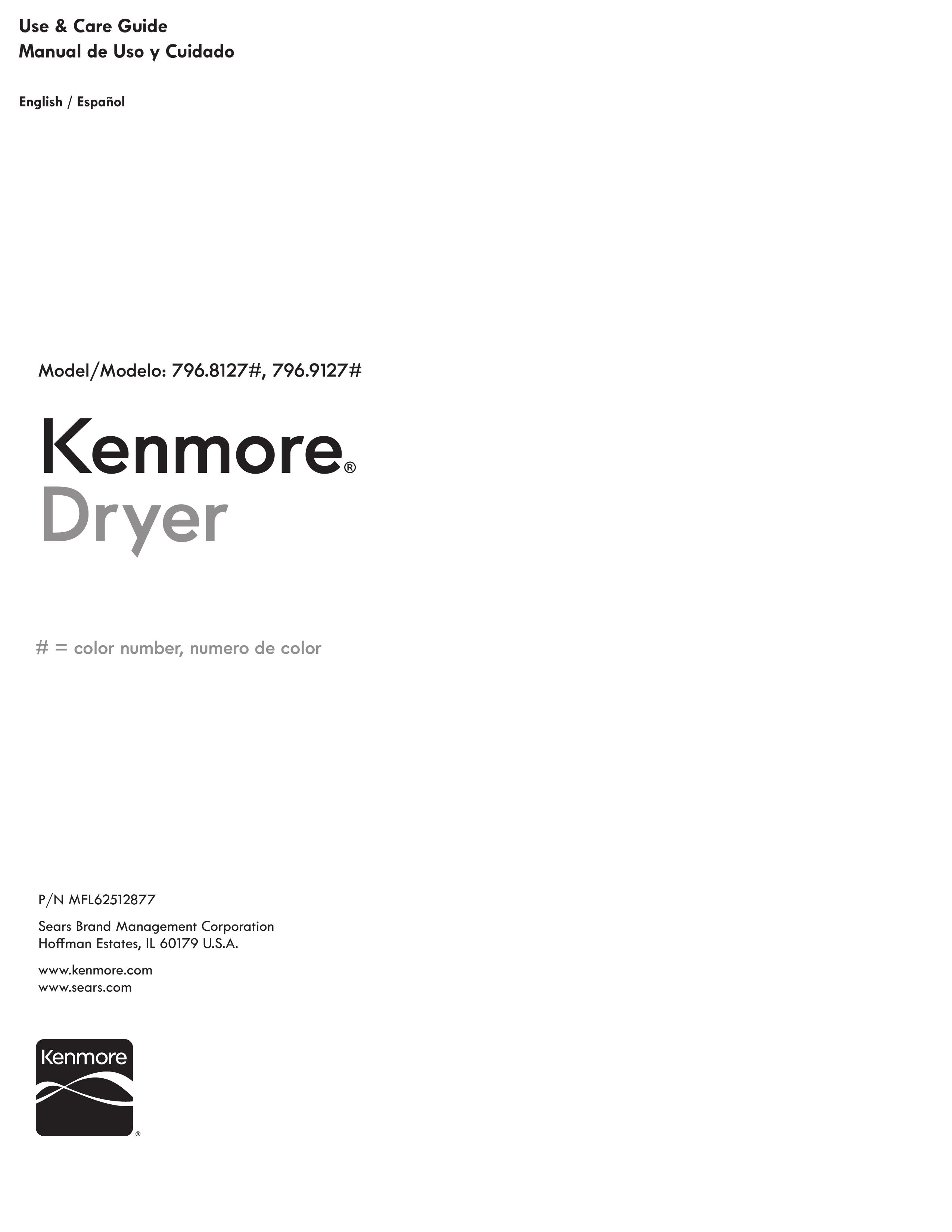 Kenmore 796.8127# Clothes Dryer User Manual