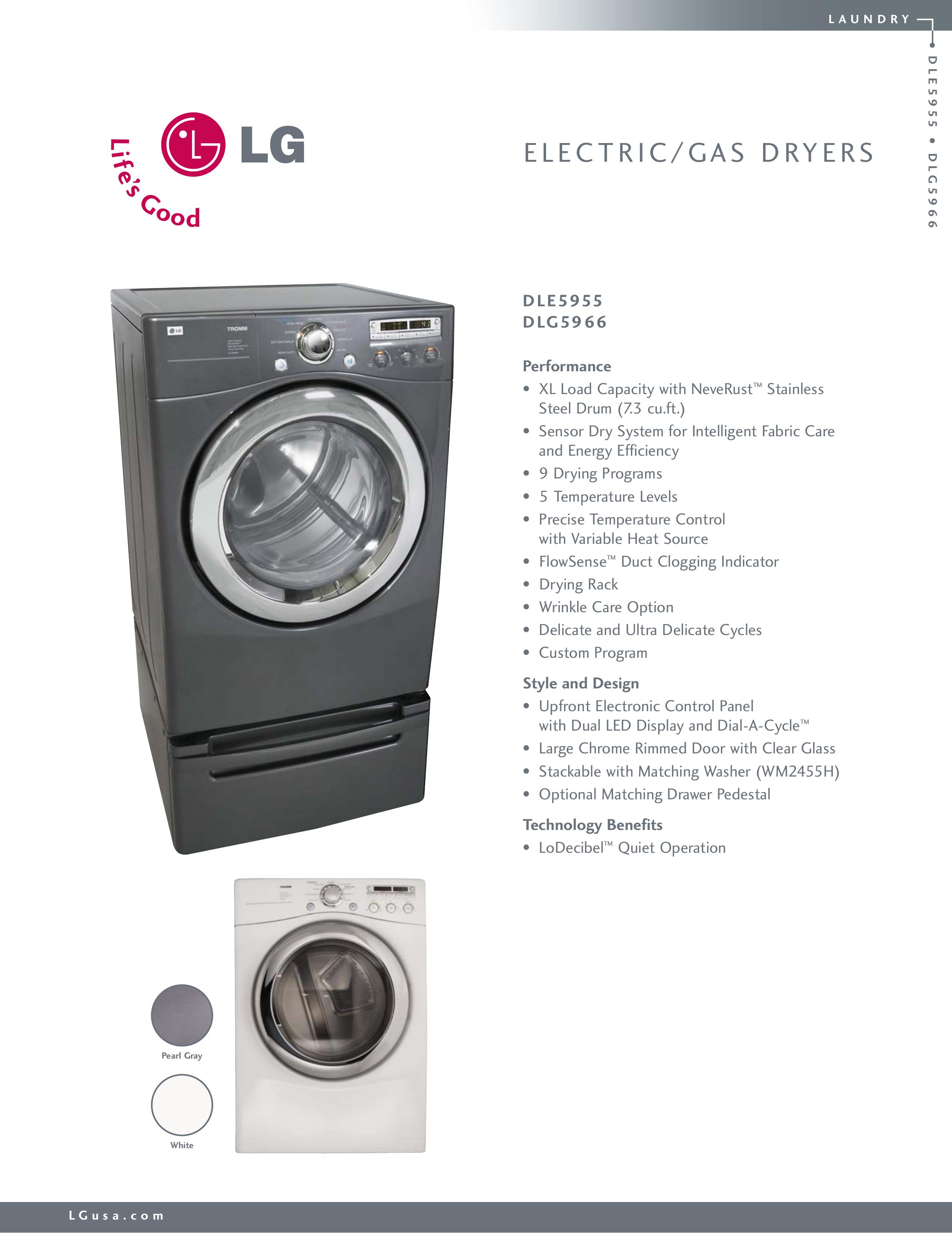 LG Electronics 5966 Clothes Dryer User Manual