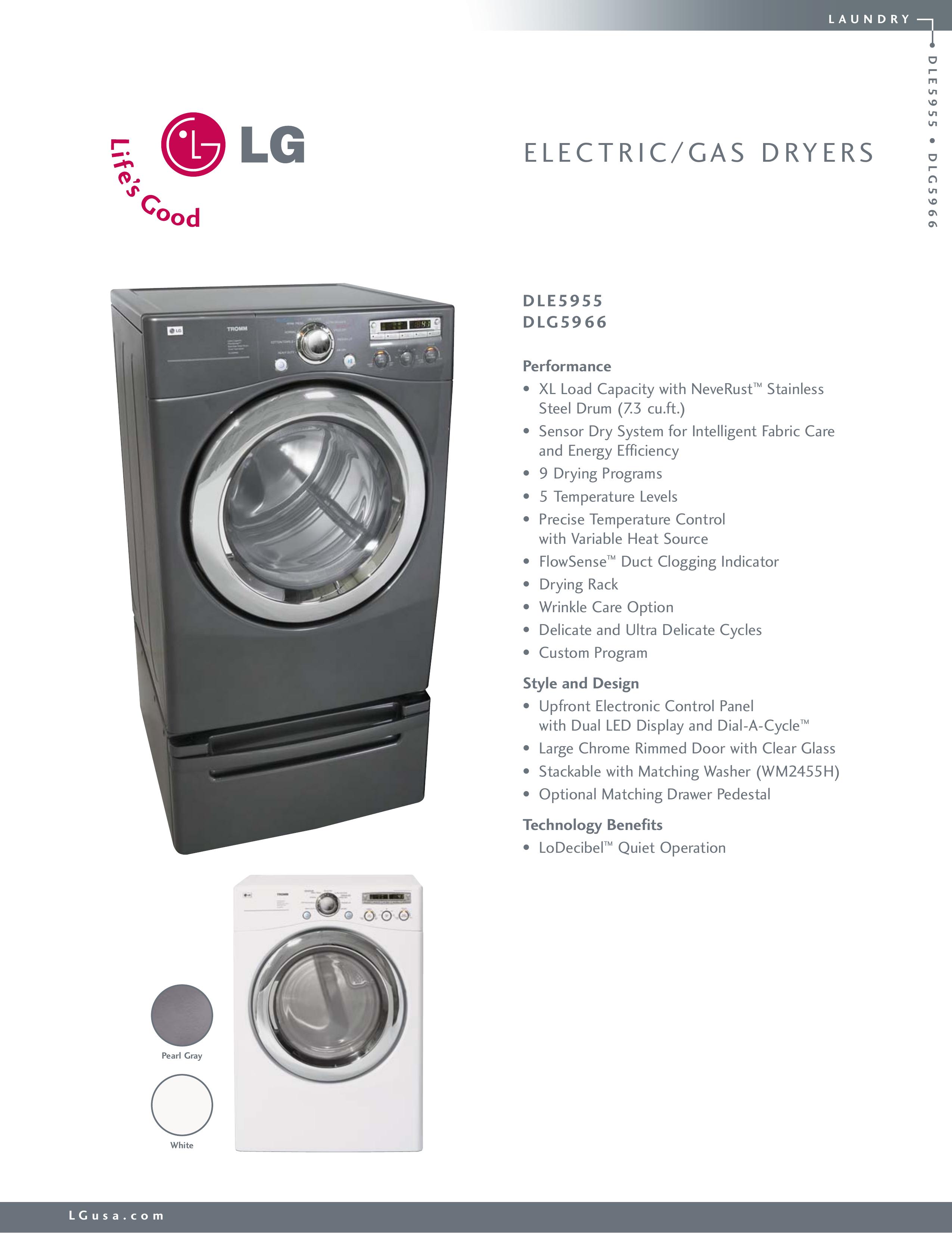 LG Electronics D5966 Clothes Dryer User Manual