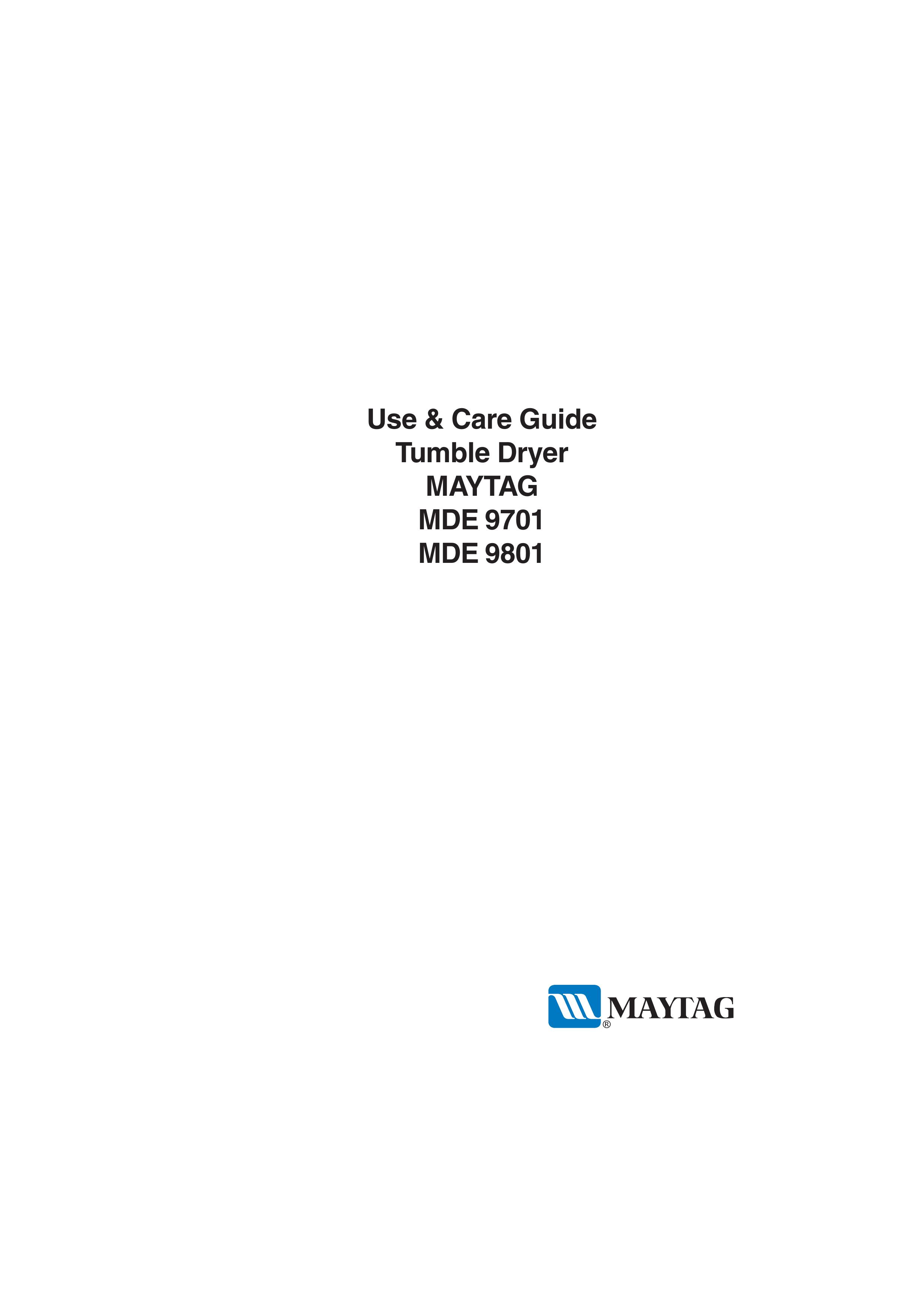 Maytag MDE 9701 Clothes Dryer User Manual