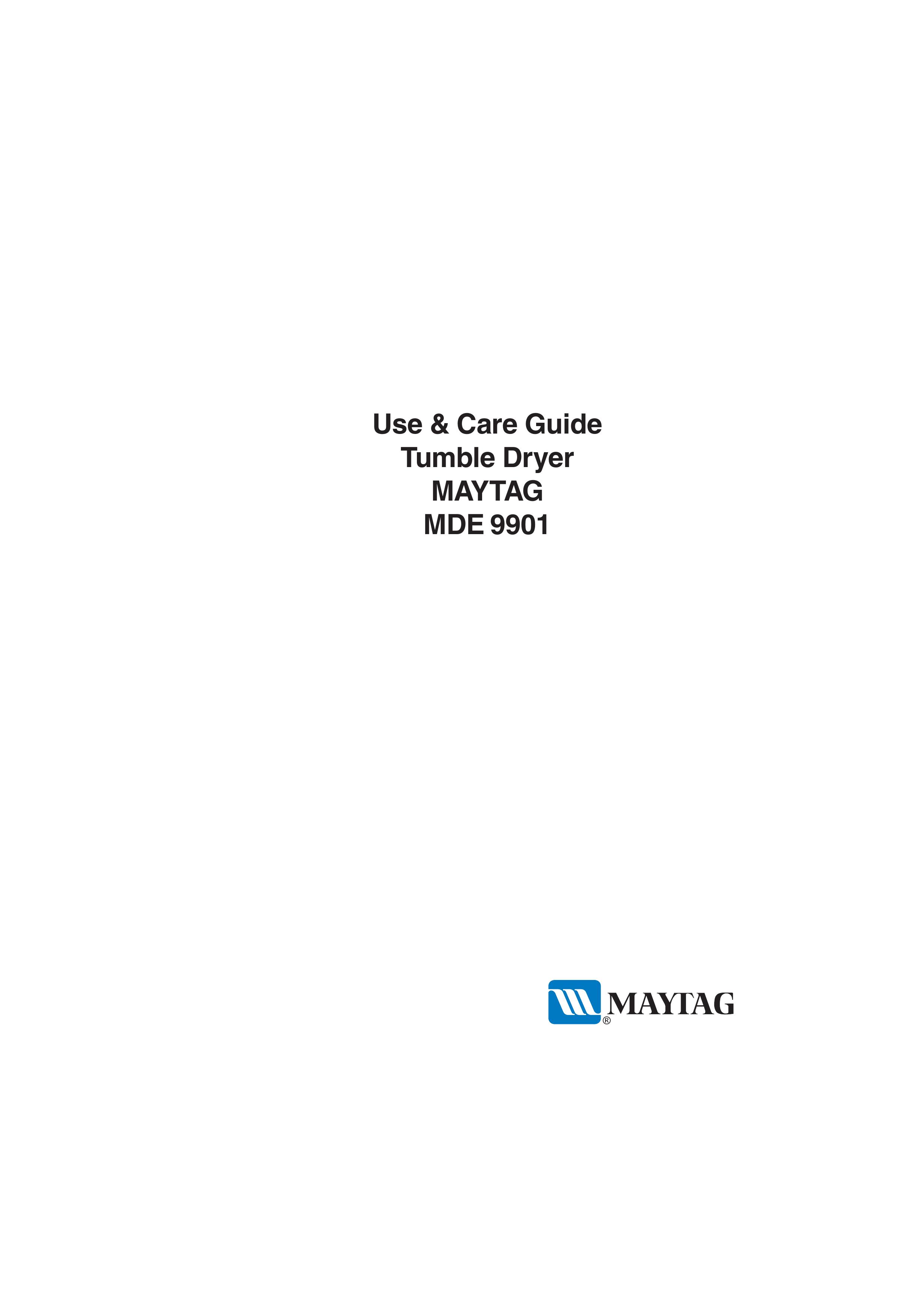 Maytag MDE 9901 Clothes Dryer User Manual