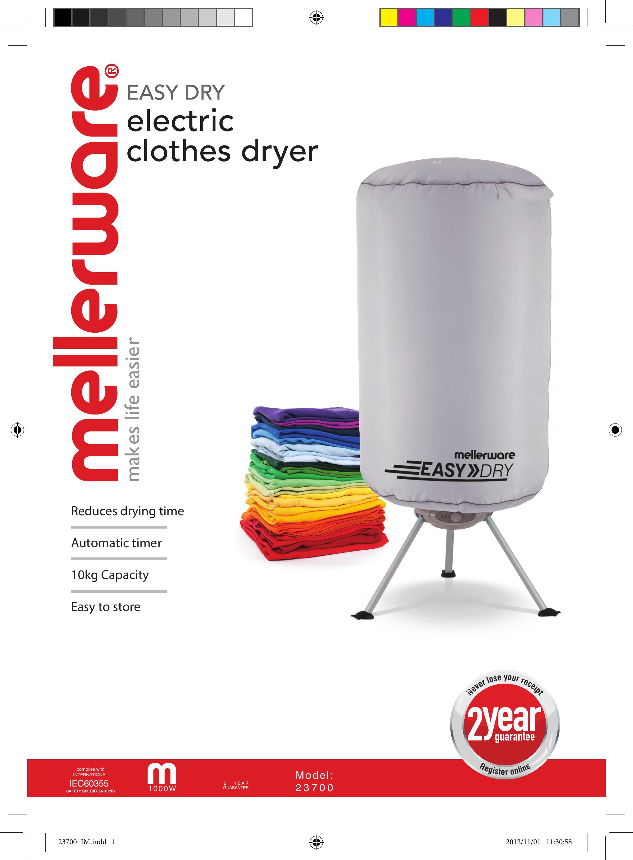 Mellerware 23700 Clothes Dryer User Manual