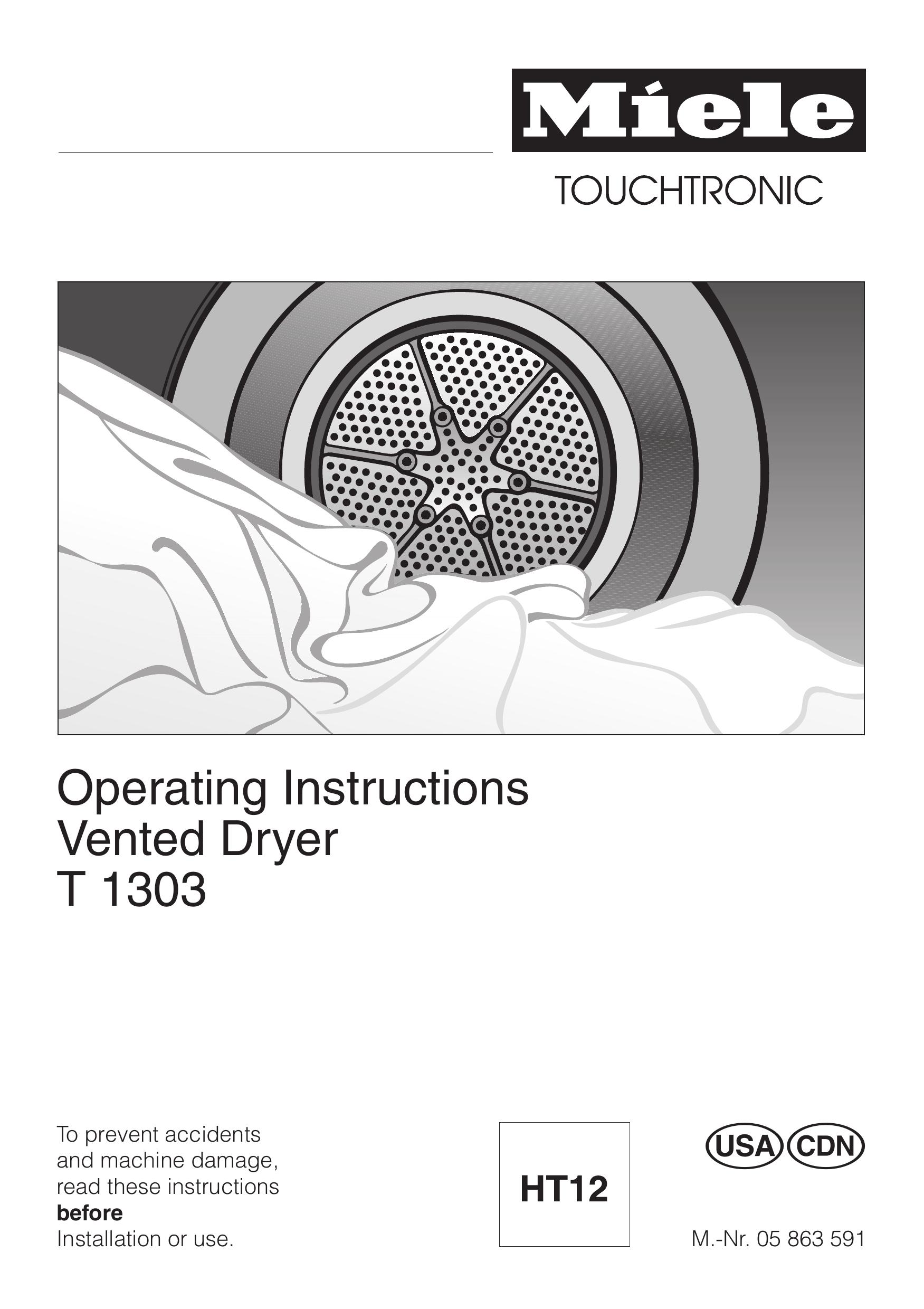 Miele T 1303 Clothes Dryer User Manual