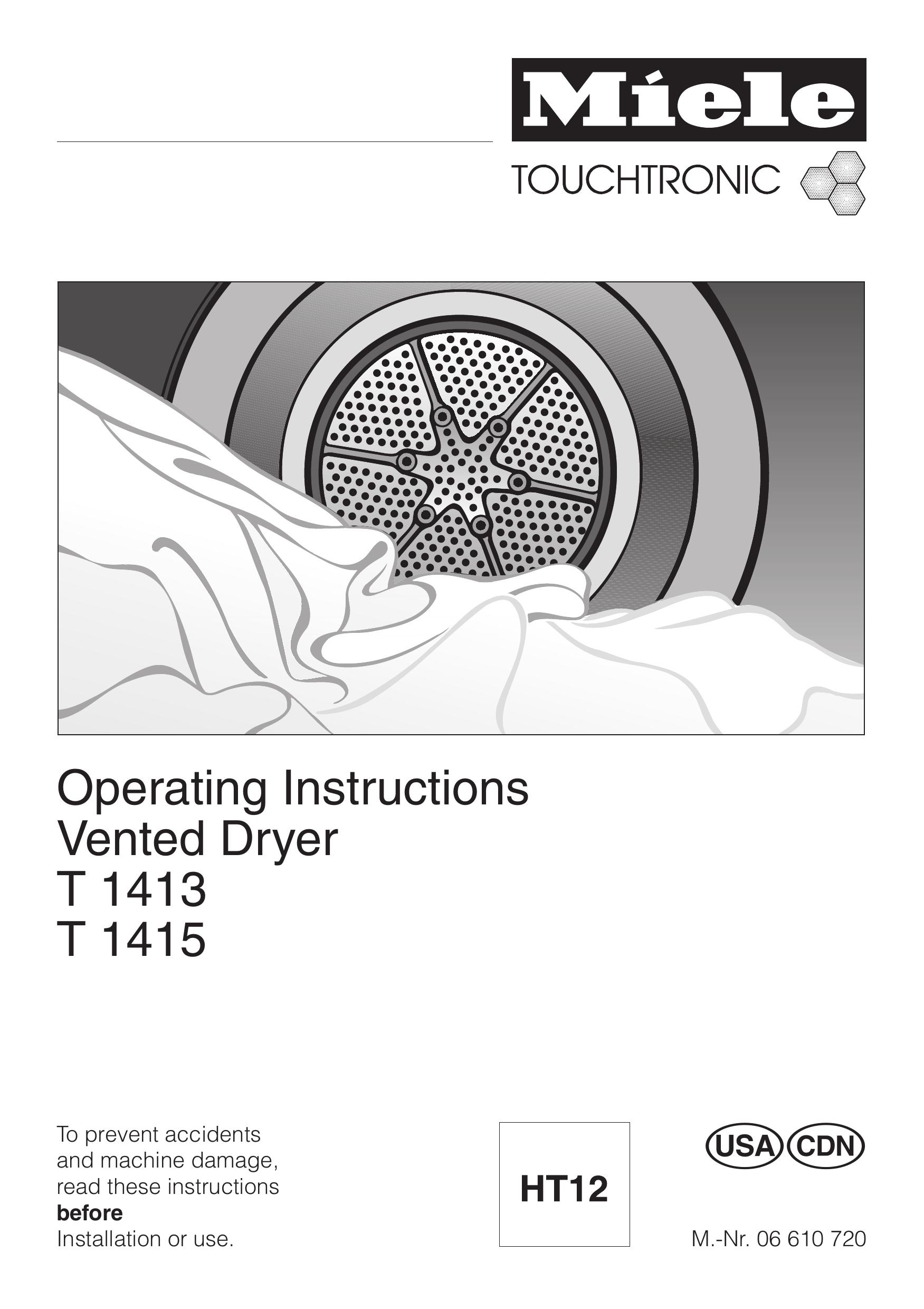 Miele T 1415 Clothes Dryer User Manual