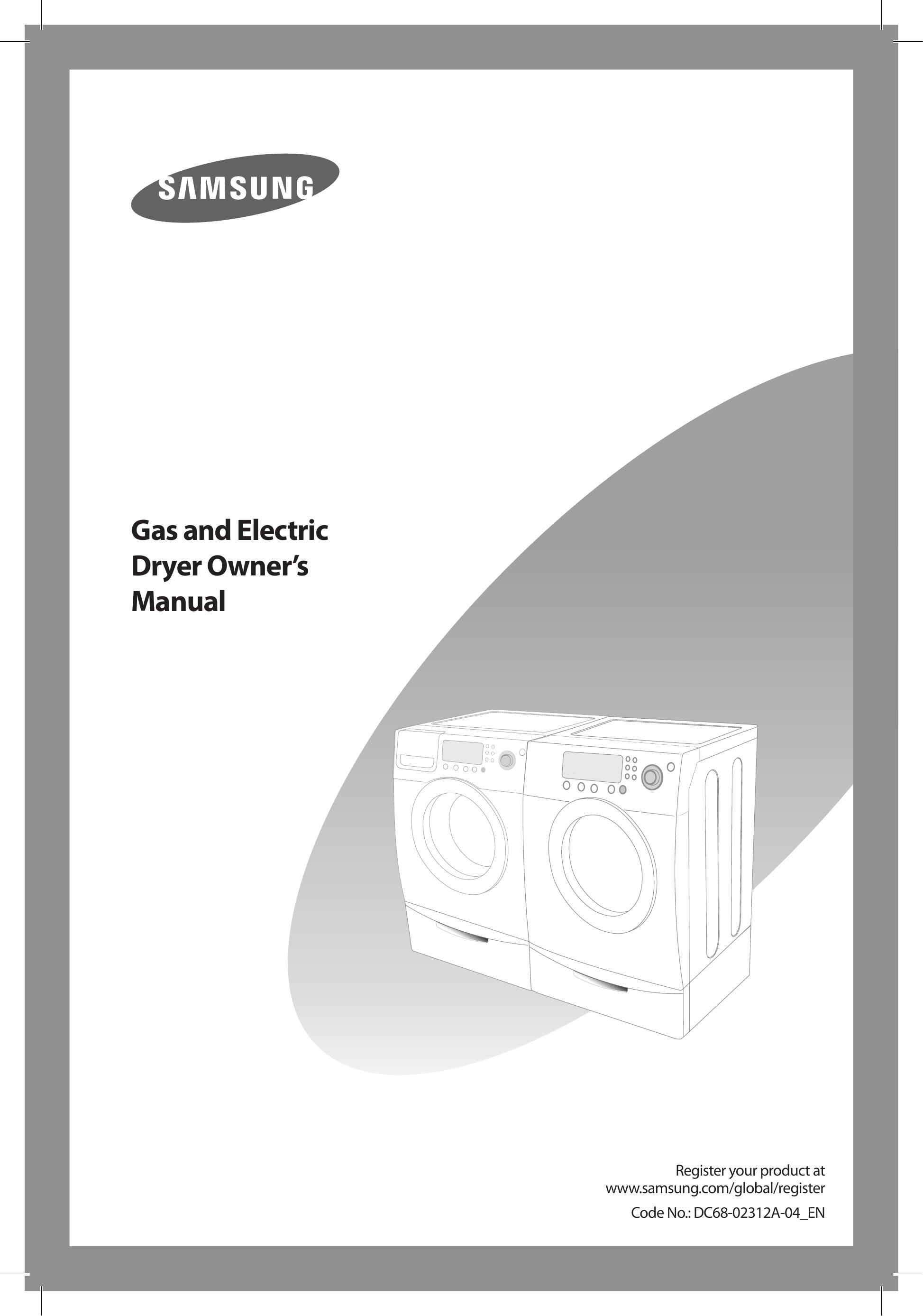 Samsung DC68-02312A-04 Clothes Dryer User Manual