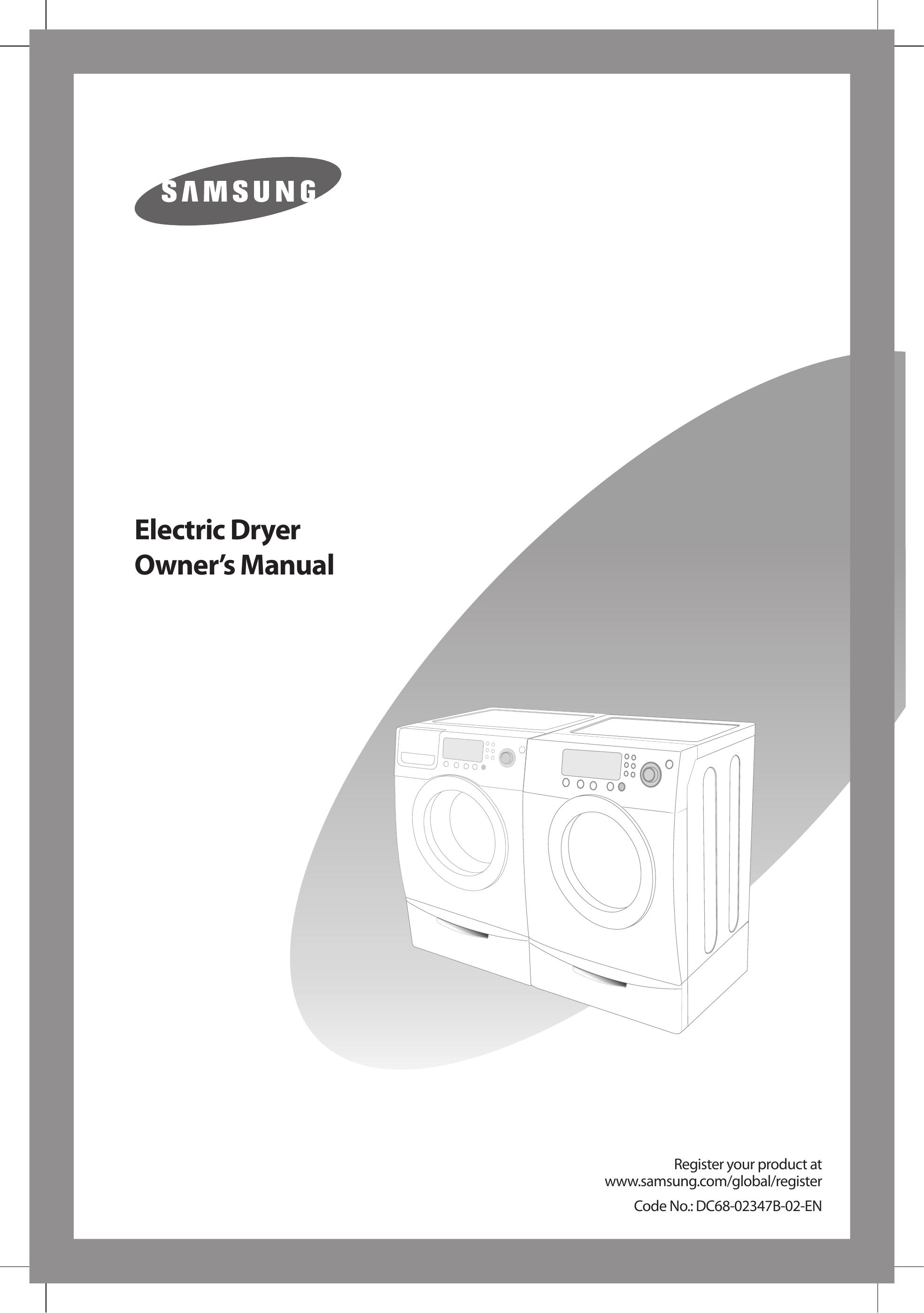 Samsung DV206LEW Clothes Dryer User Manual