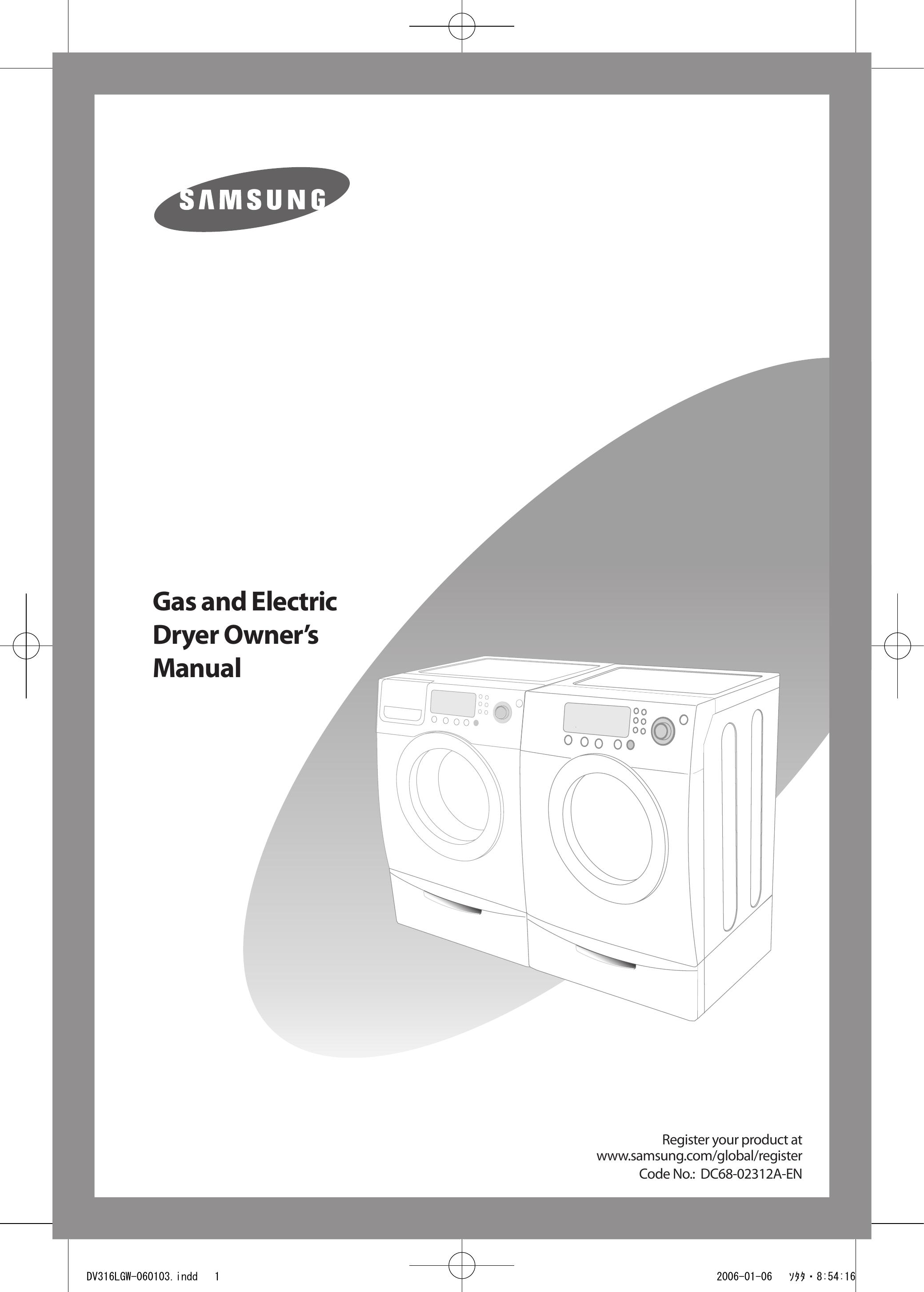 Samsung DV317AGS Clothes Dryer User Manual