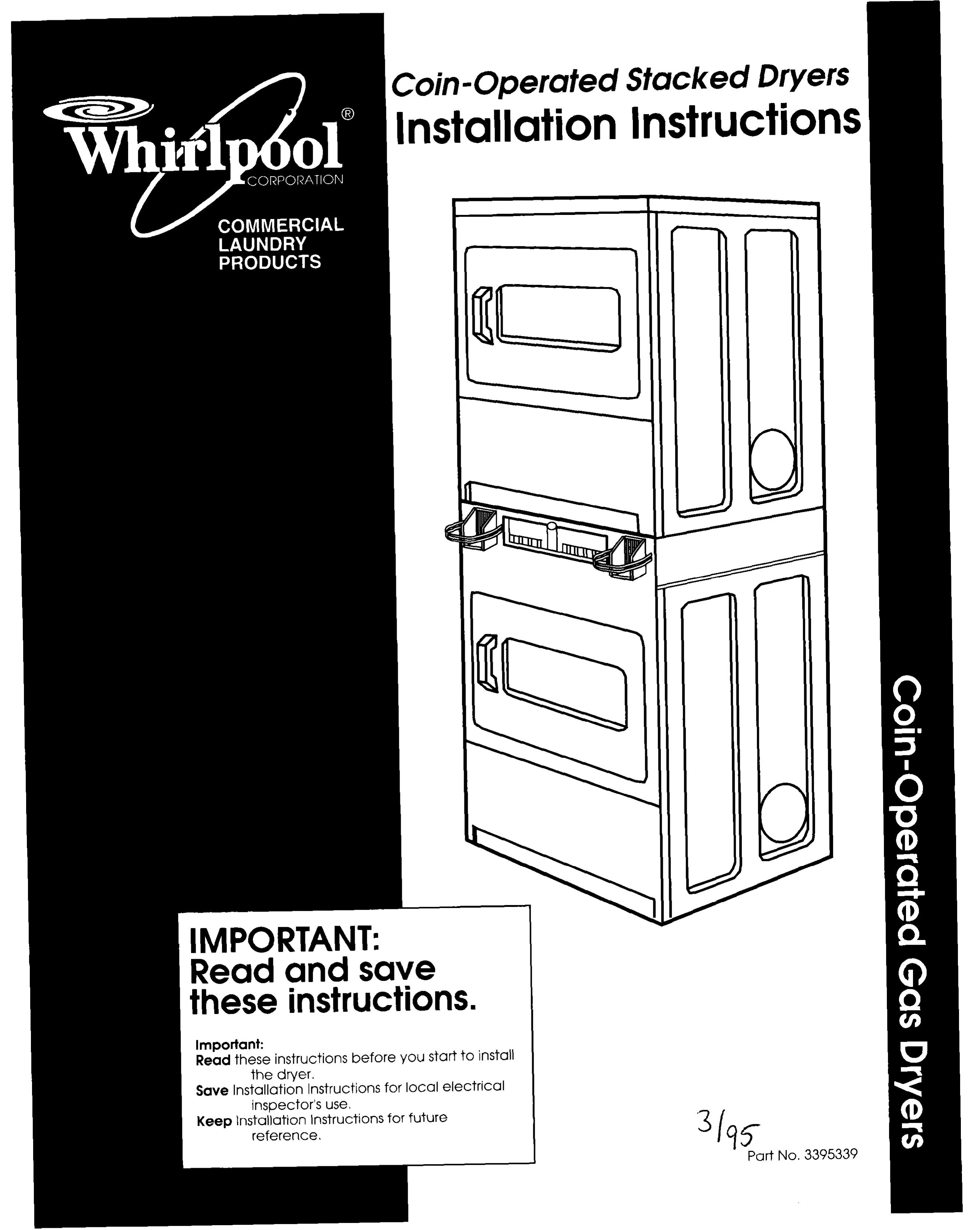 Whirlpool 3395339 Clothes Dryer User Manual