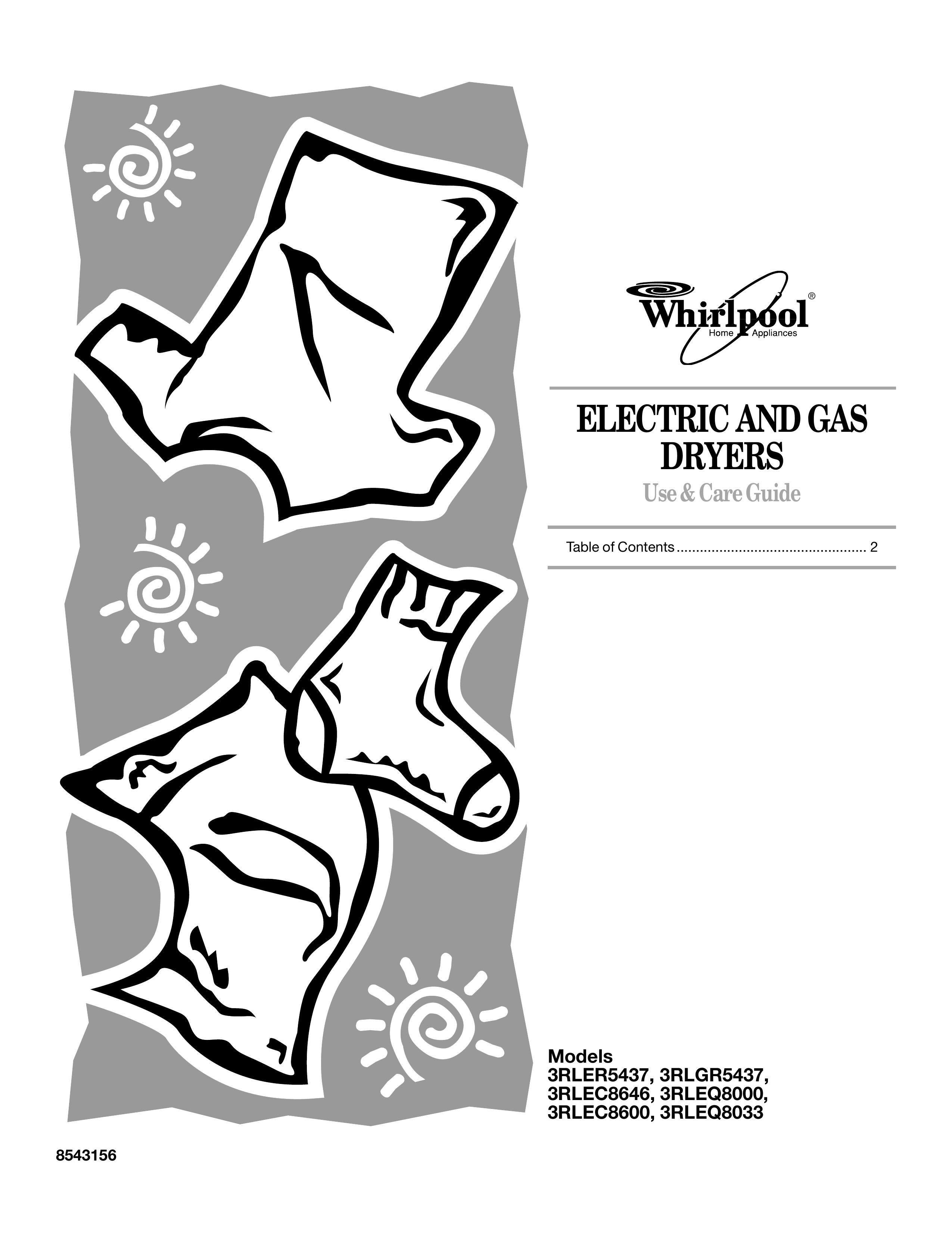 Whirlpool 3RLEQ8033 Clothes Dryer User Manual