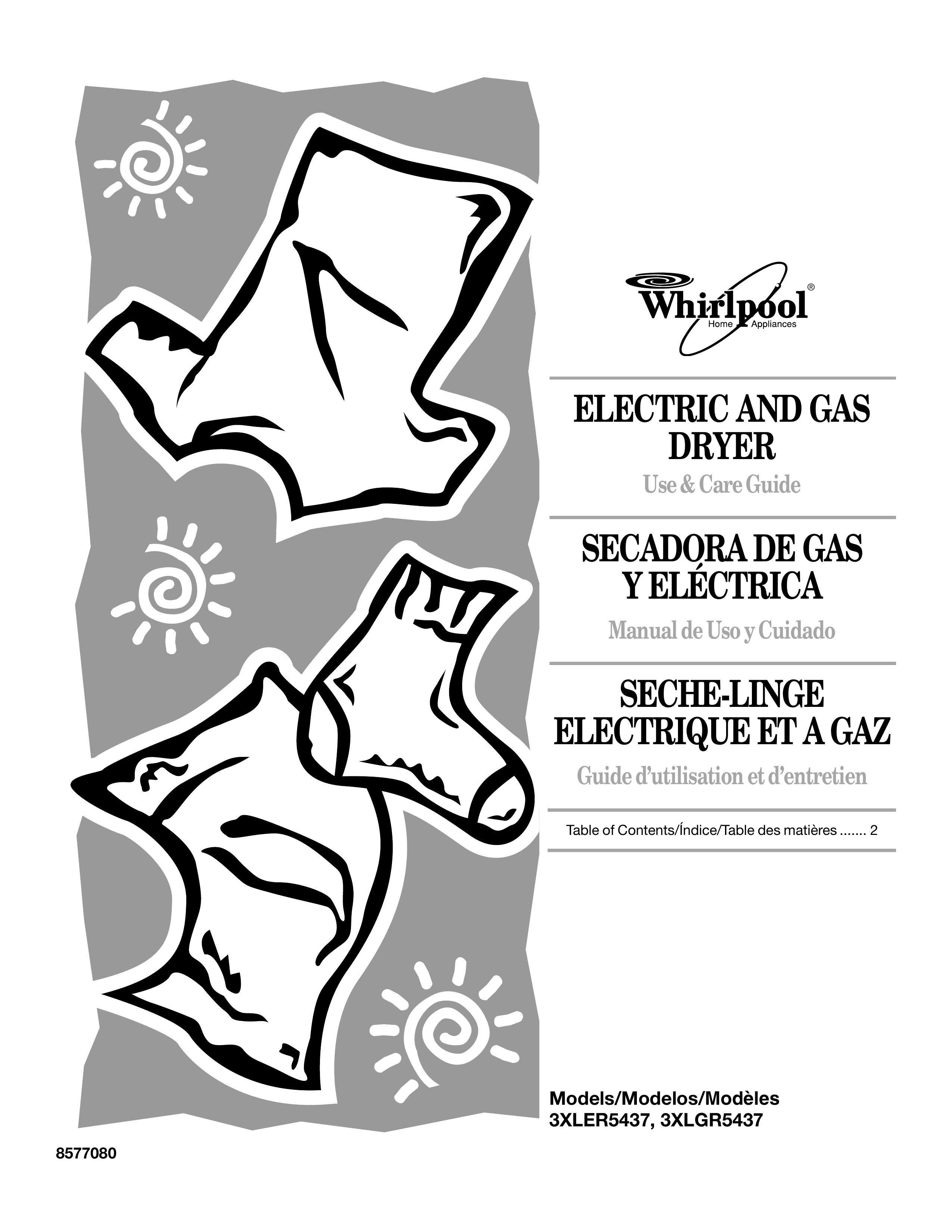Whirlpool 3XKER5437 Clothes Dryer User Manual