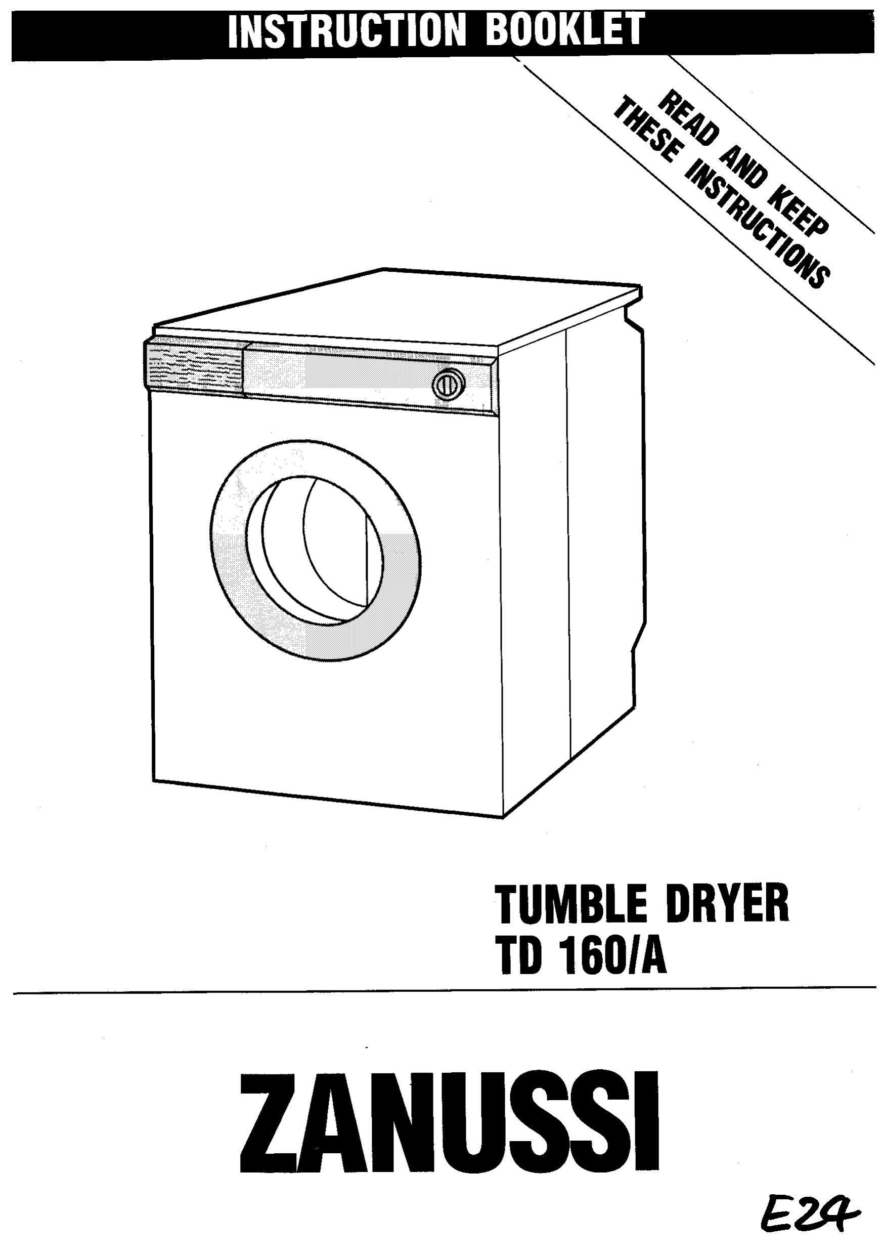 Zanussi TD160/A Clothes Dryer User Manual