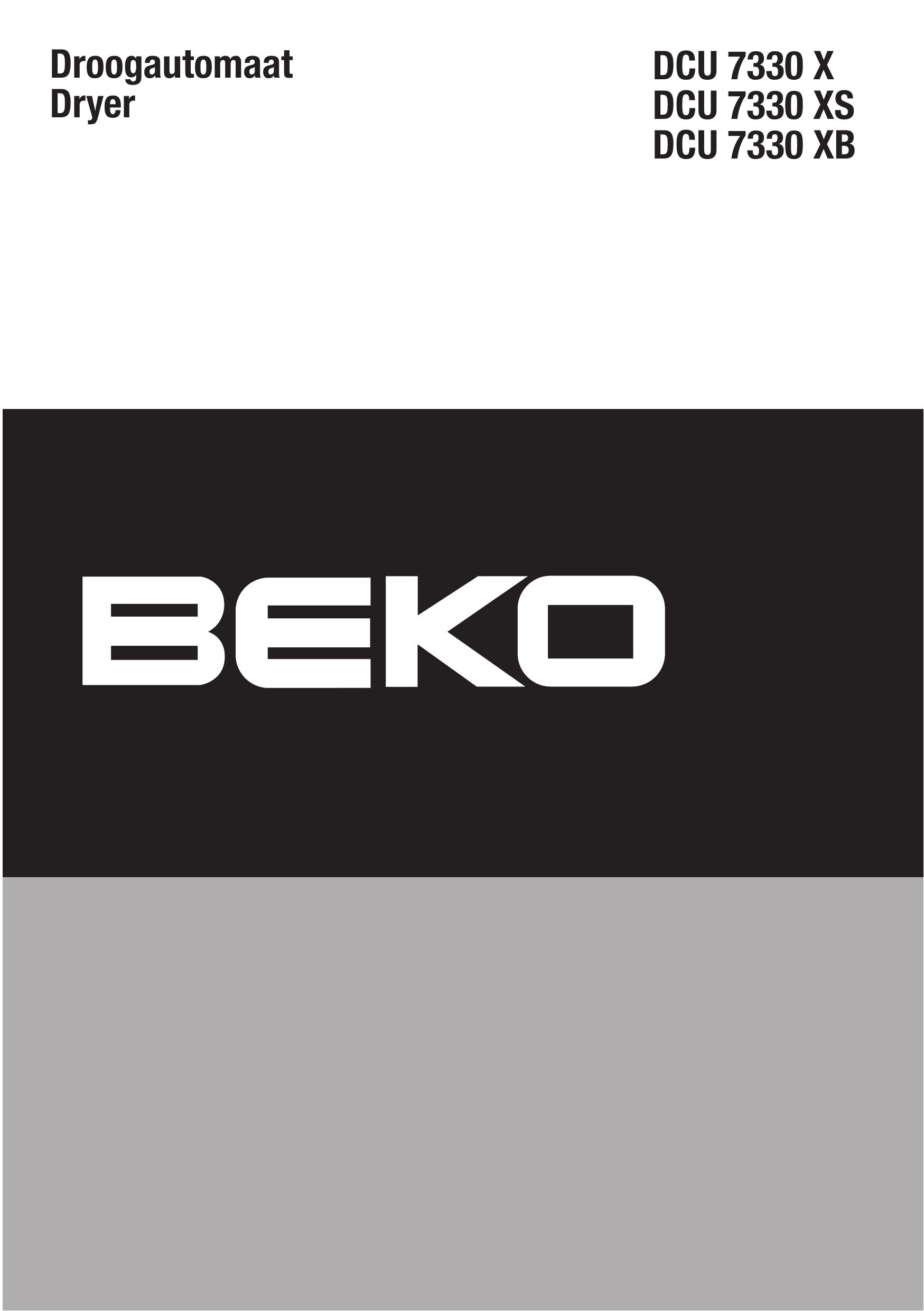 Beko DCU 7330 XS Dryer Accessories User Manual