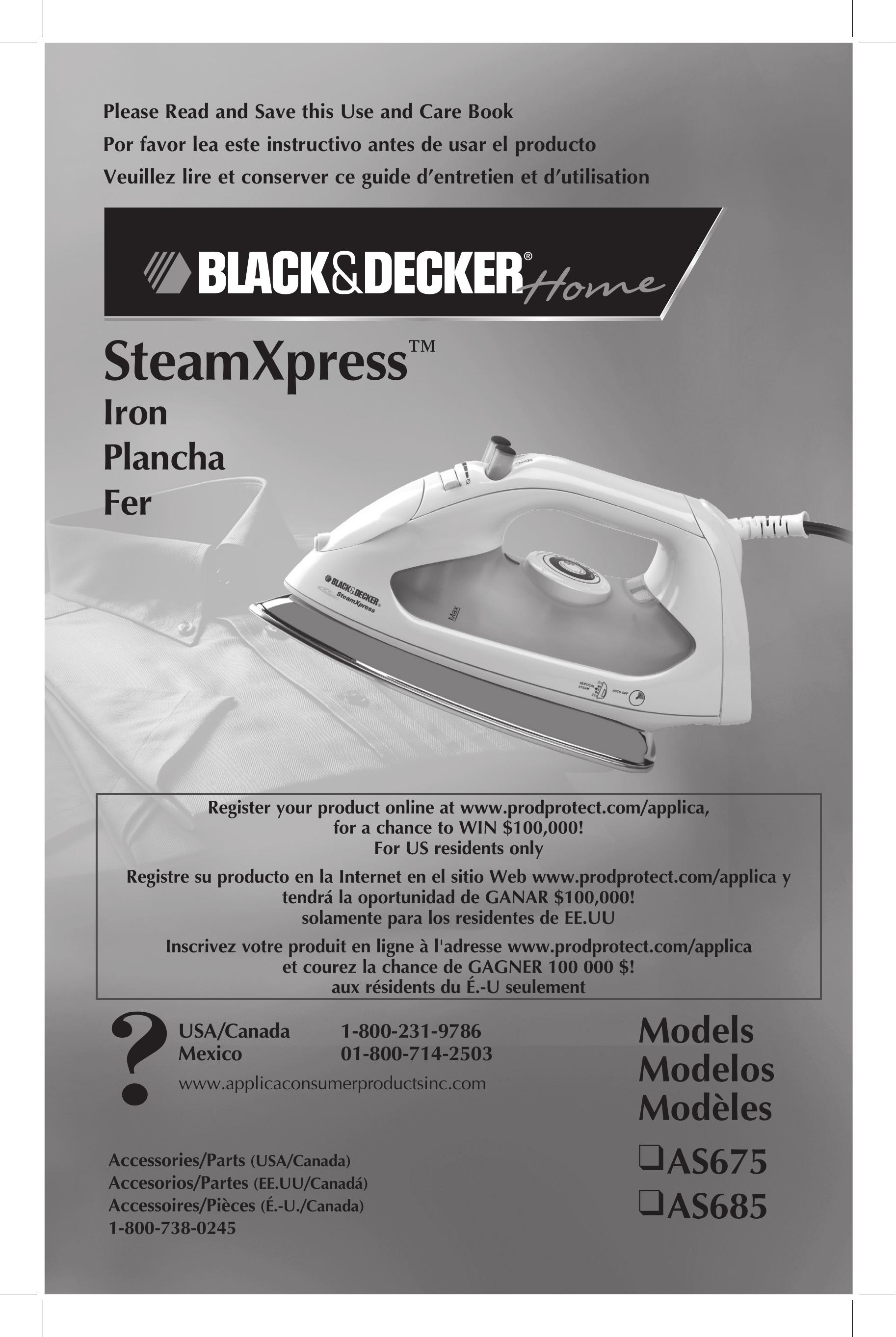 Black & Decker AS675 Iron User Manual
