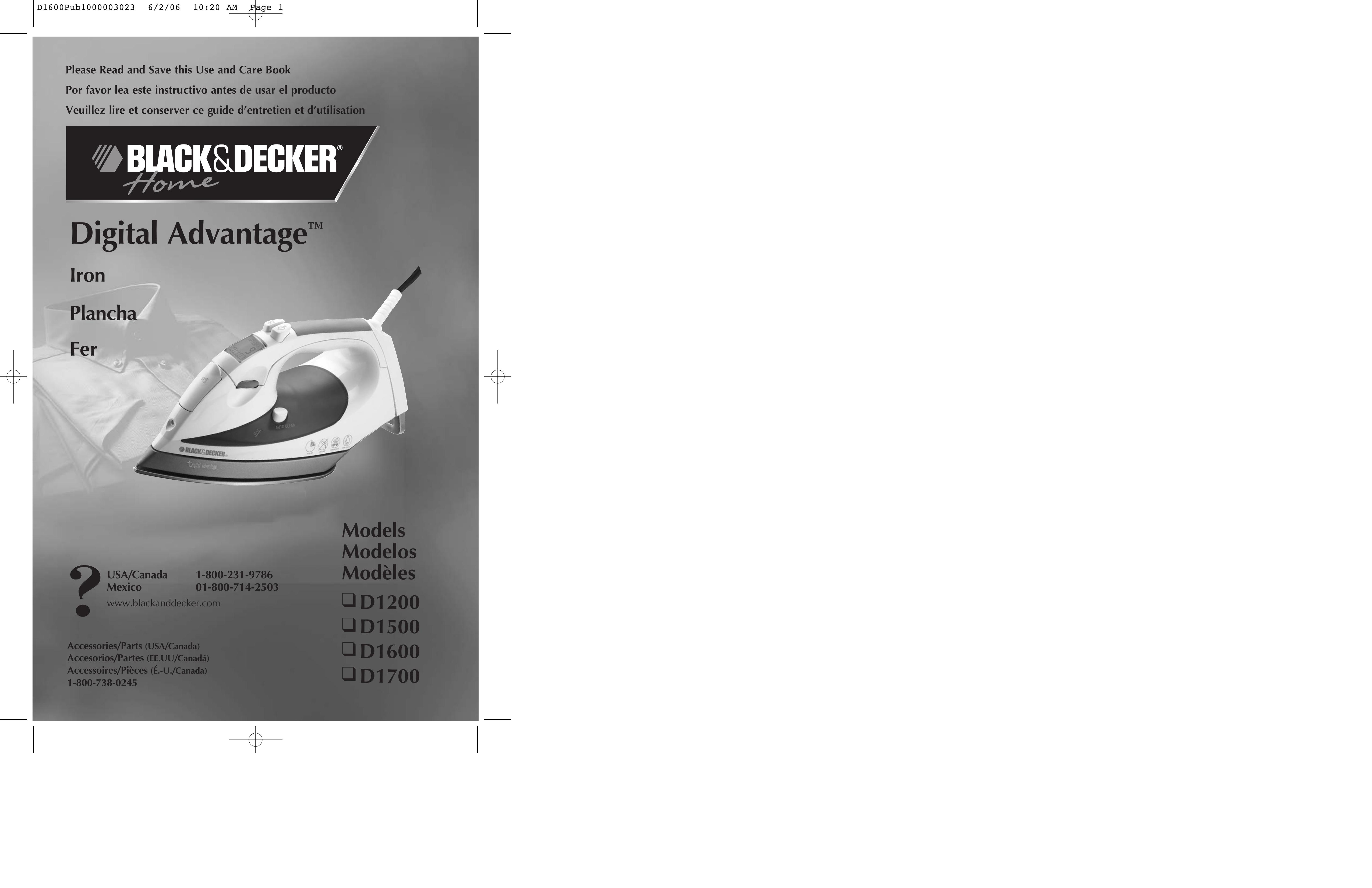 Black & Decker D1200 Iron User Manual