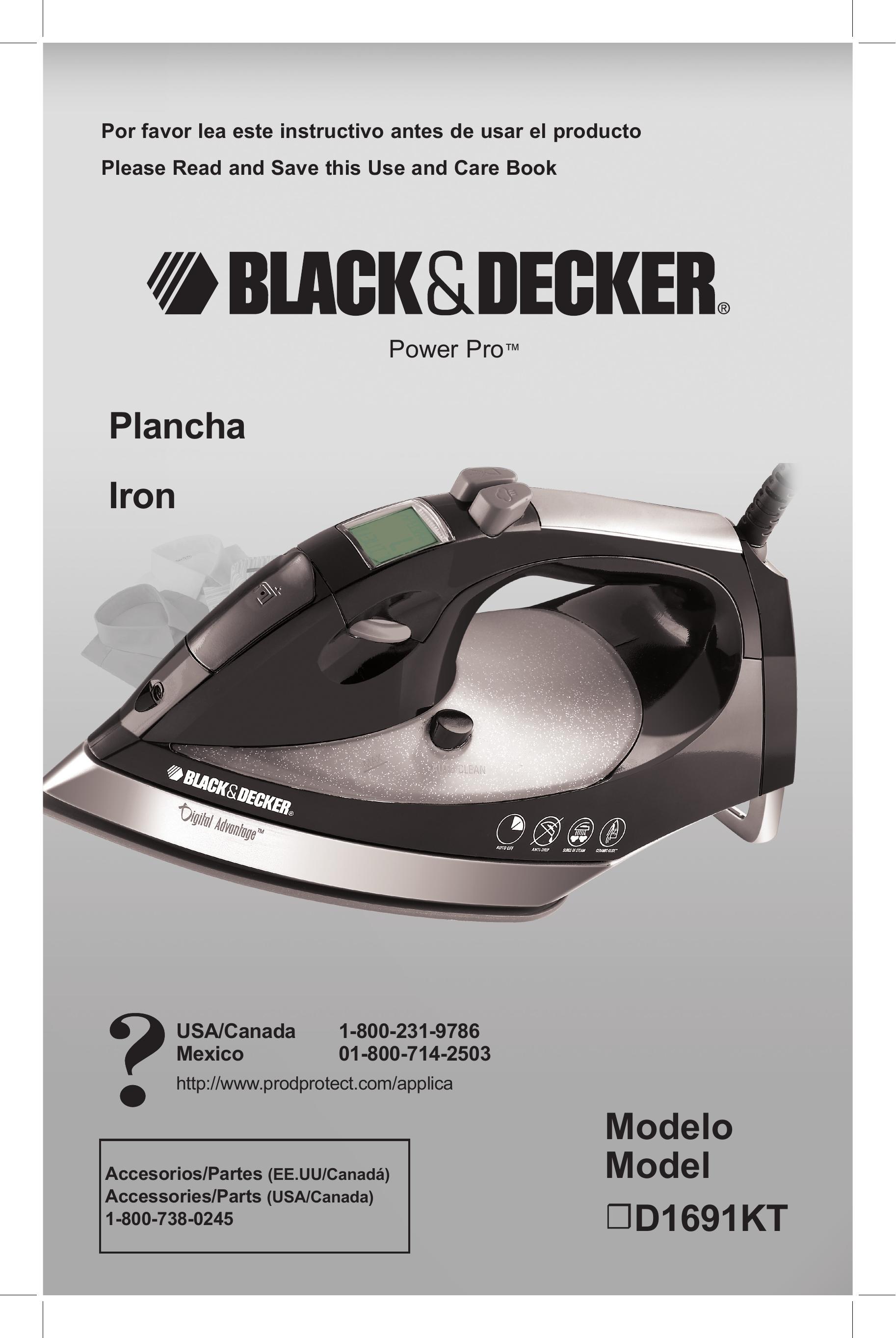 Black & Decker D1691KT Iron User Manual