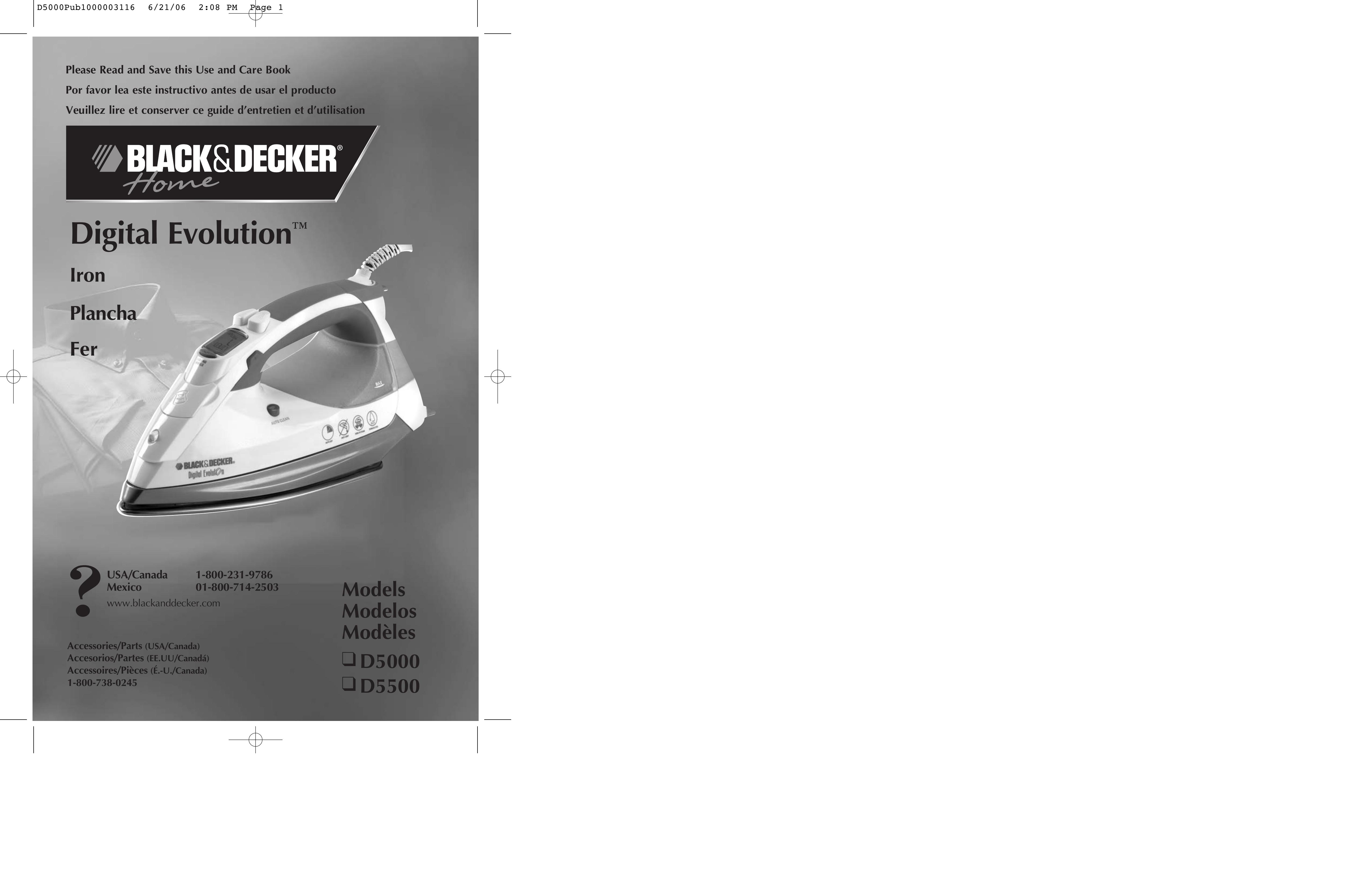 Black & Decker D5000 Iron User Manual
