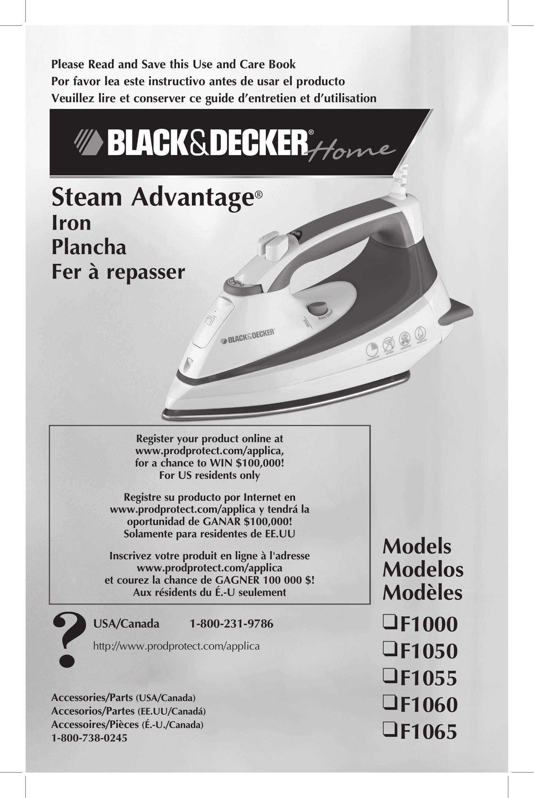 Black & Decker F1055 Iron User Manual