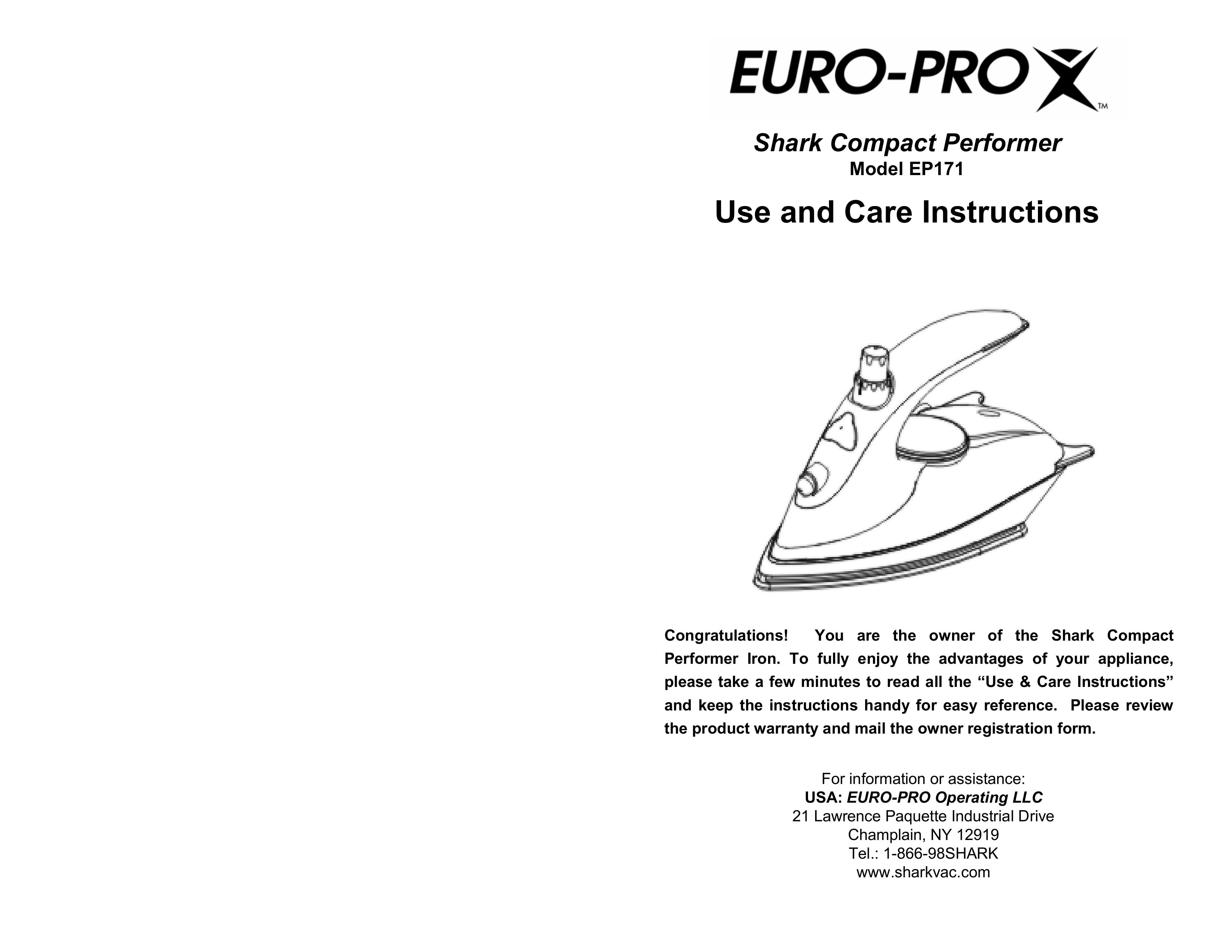 Euro-Pro EP171 Iron User Manual