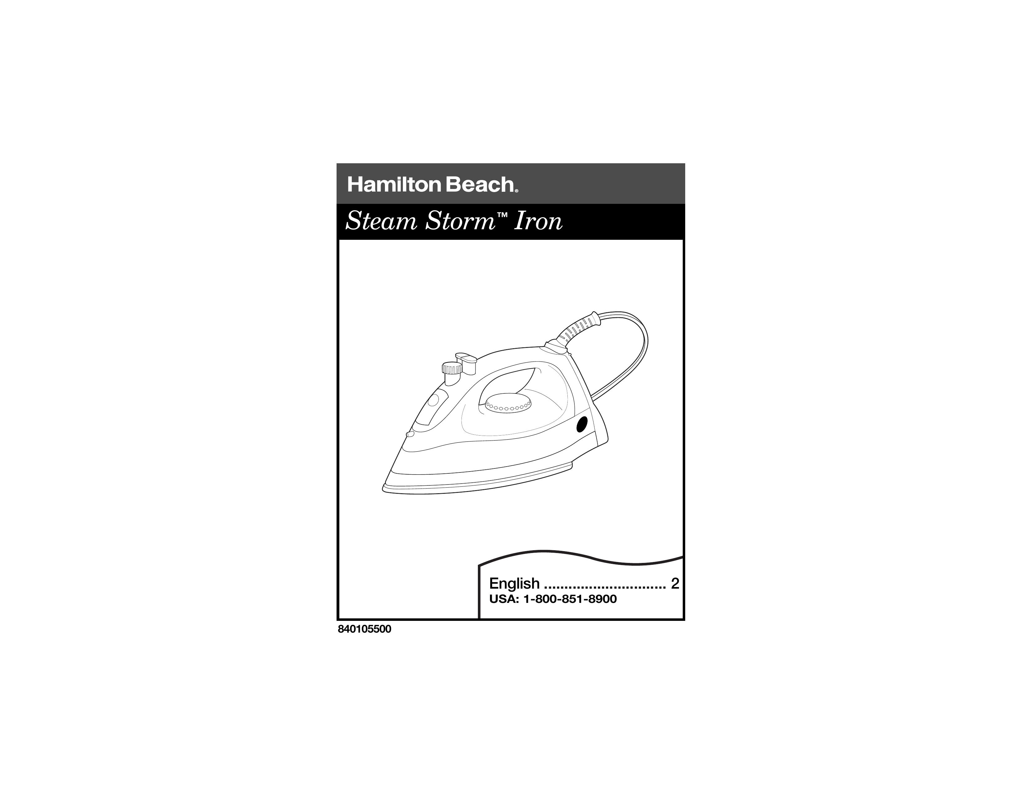 Hamilton Beach 840105500 Iron User Manual