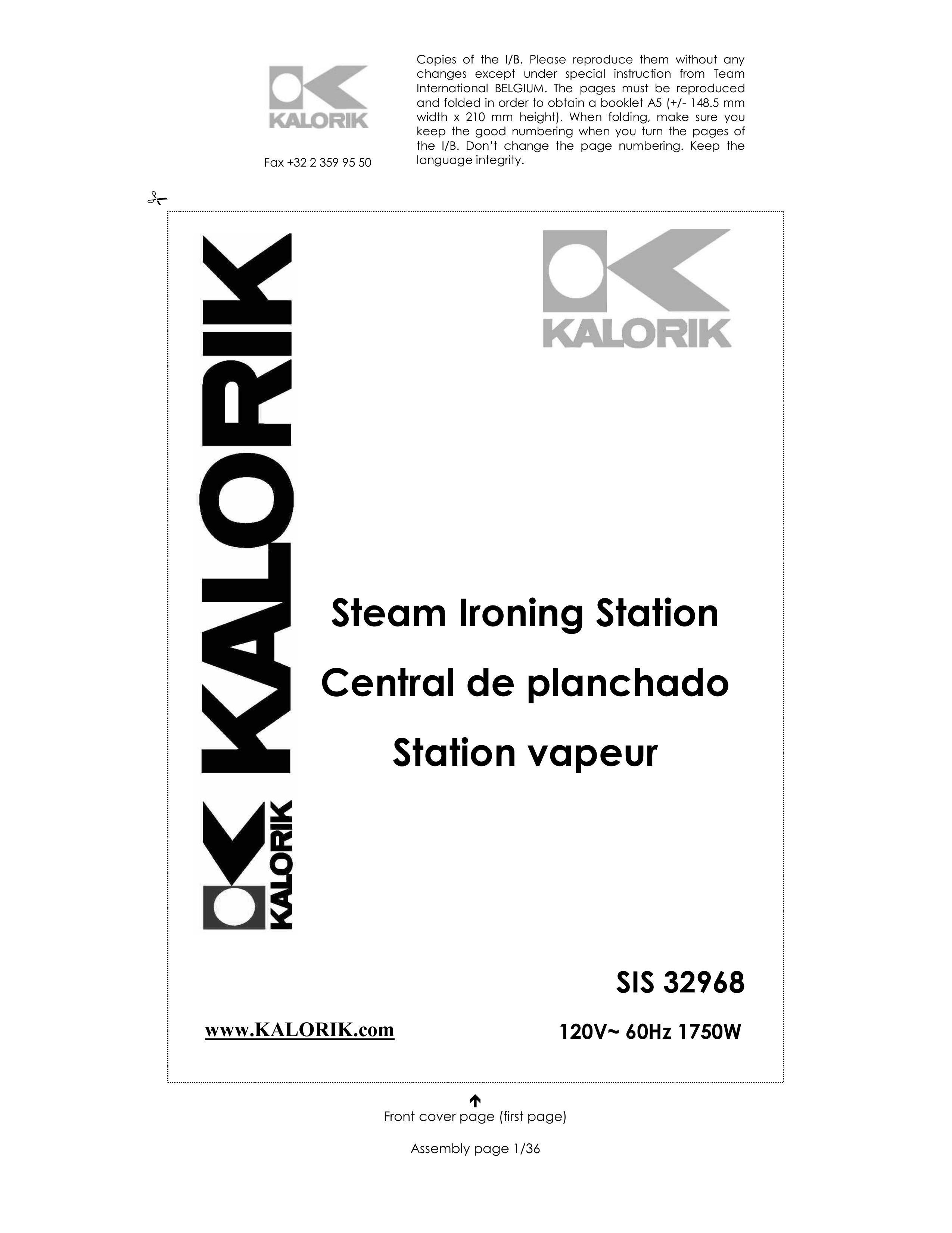 Kalorik SIS 32968 Iron User Manual