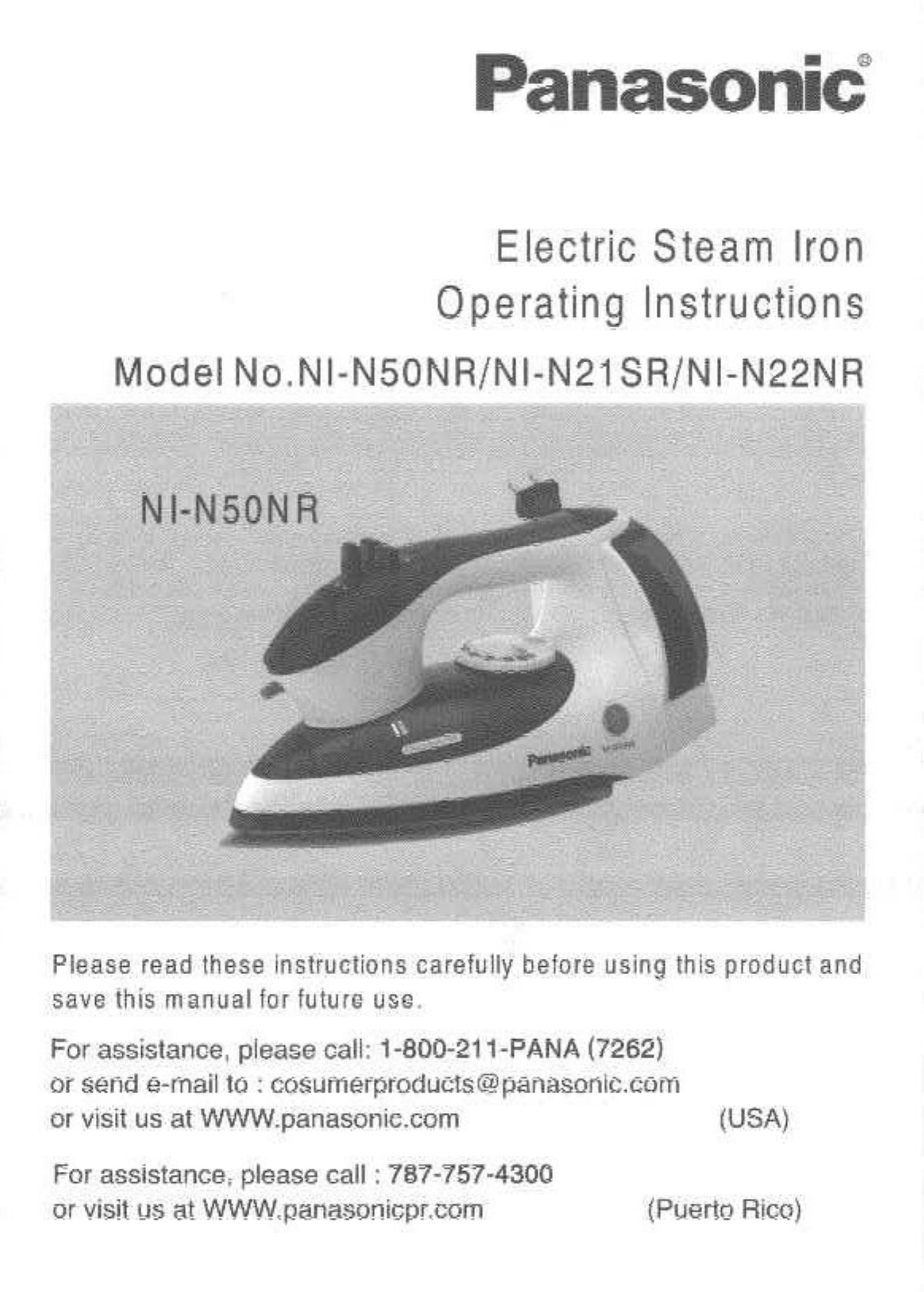 Panasonic NI-N50NR Iron User Manual