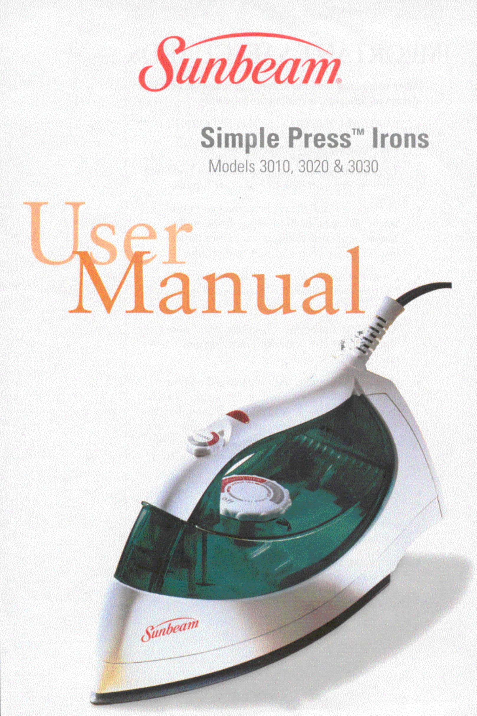Sunbeam 3010 Iron User Manual