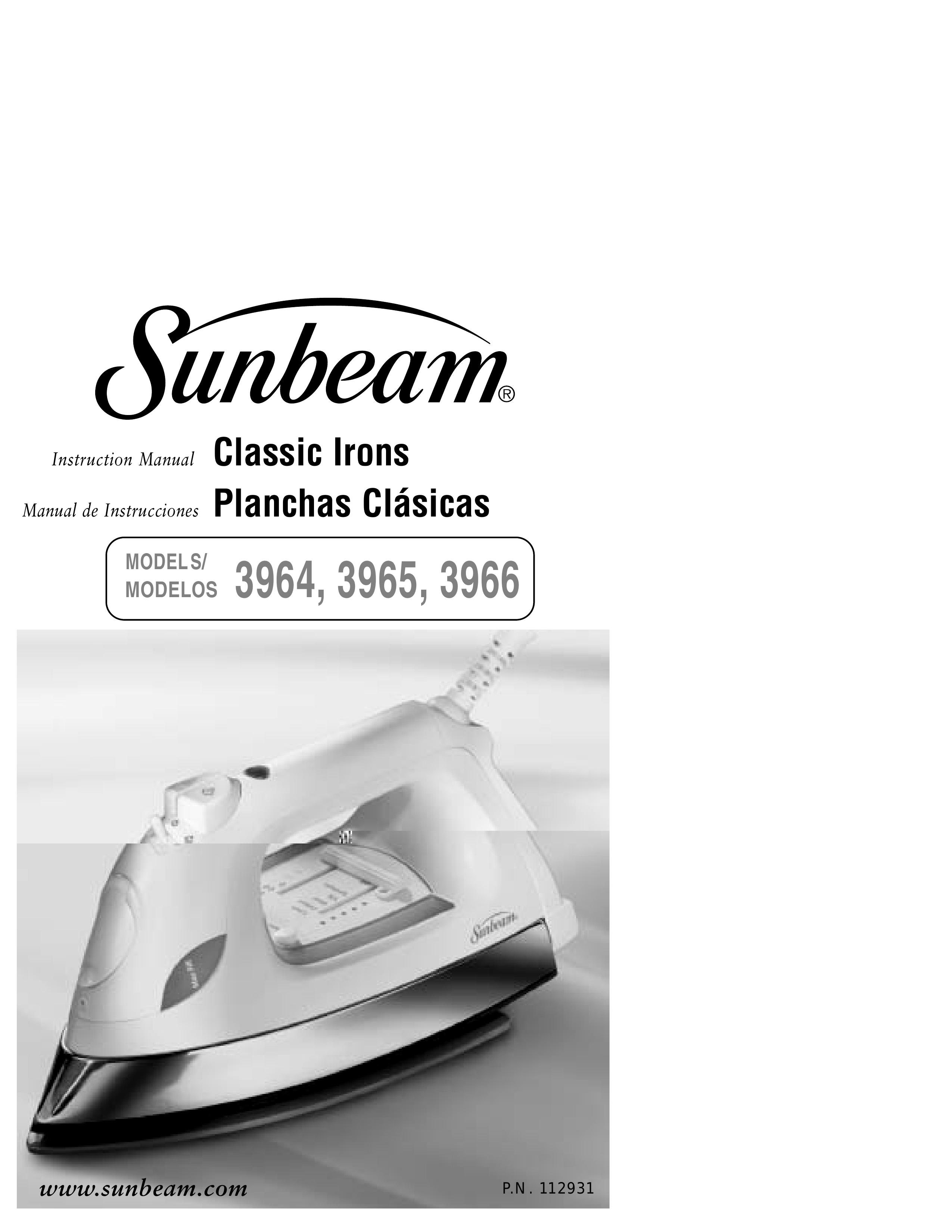 Sunbeam 3964 Iron User Manual
