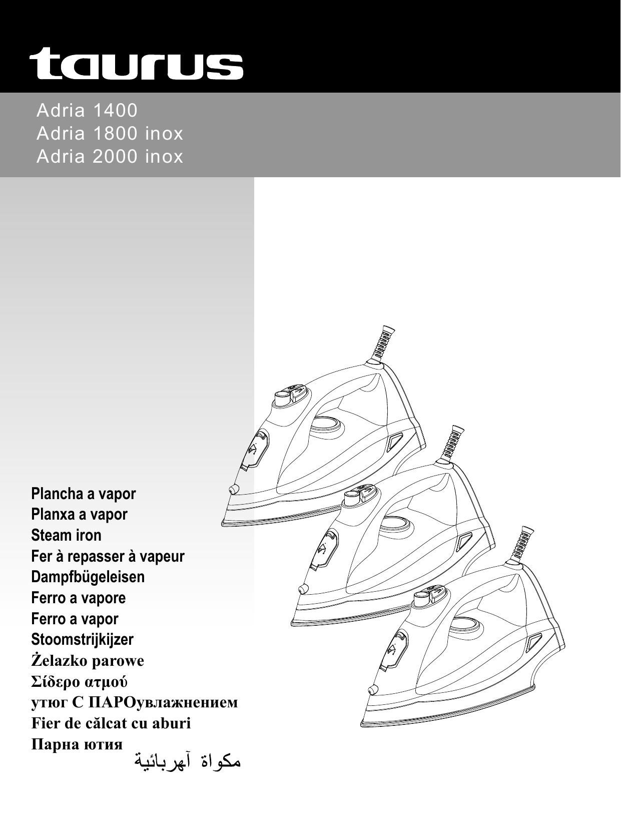 Taurus Group Adria 1800 inox Iron User Manual