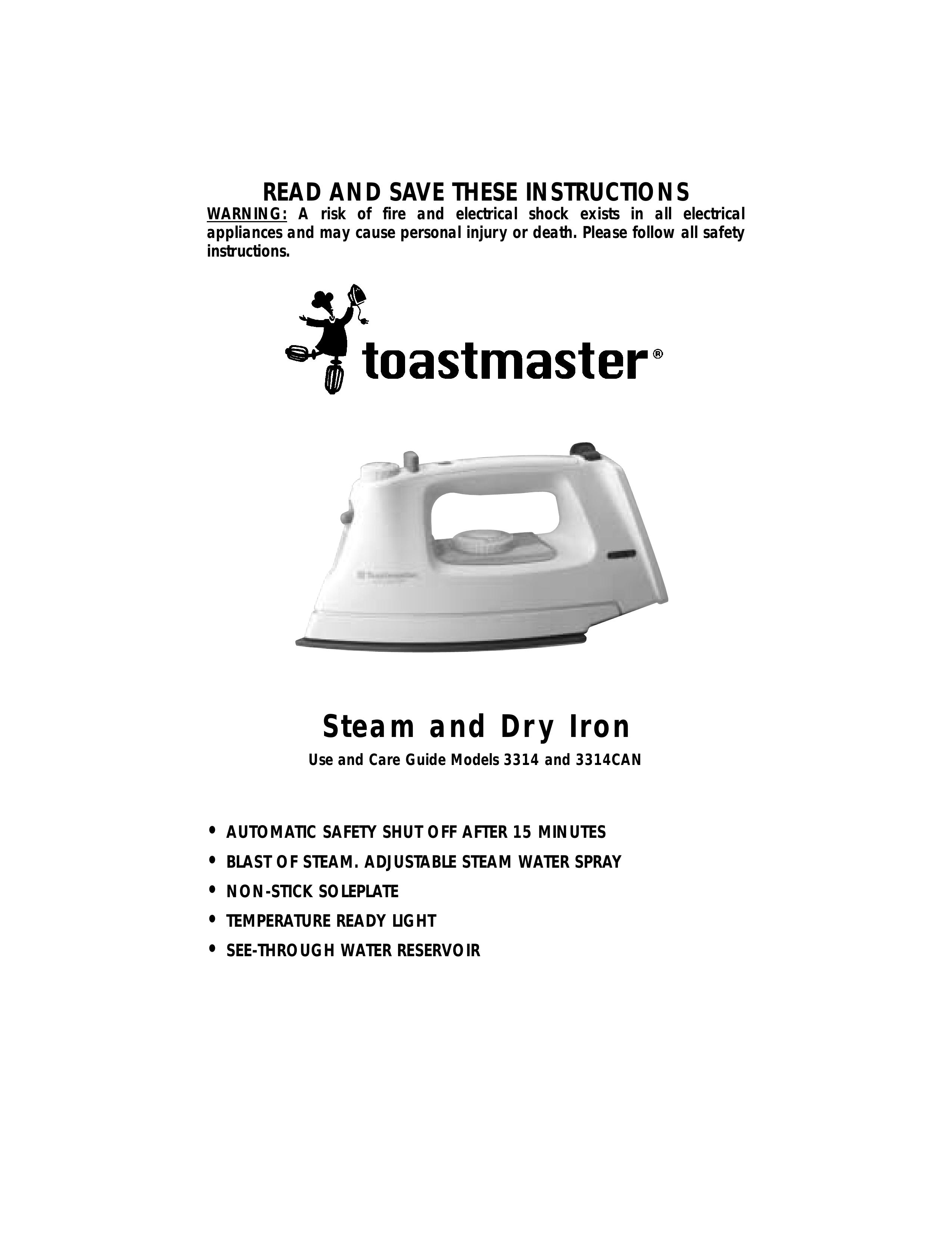 Toastmaster 3314 Iron User Manual