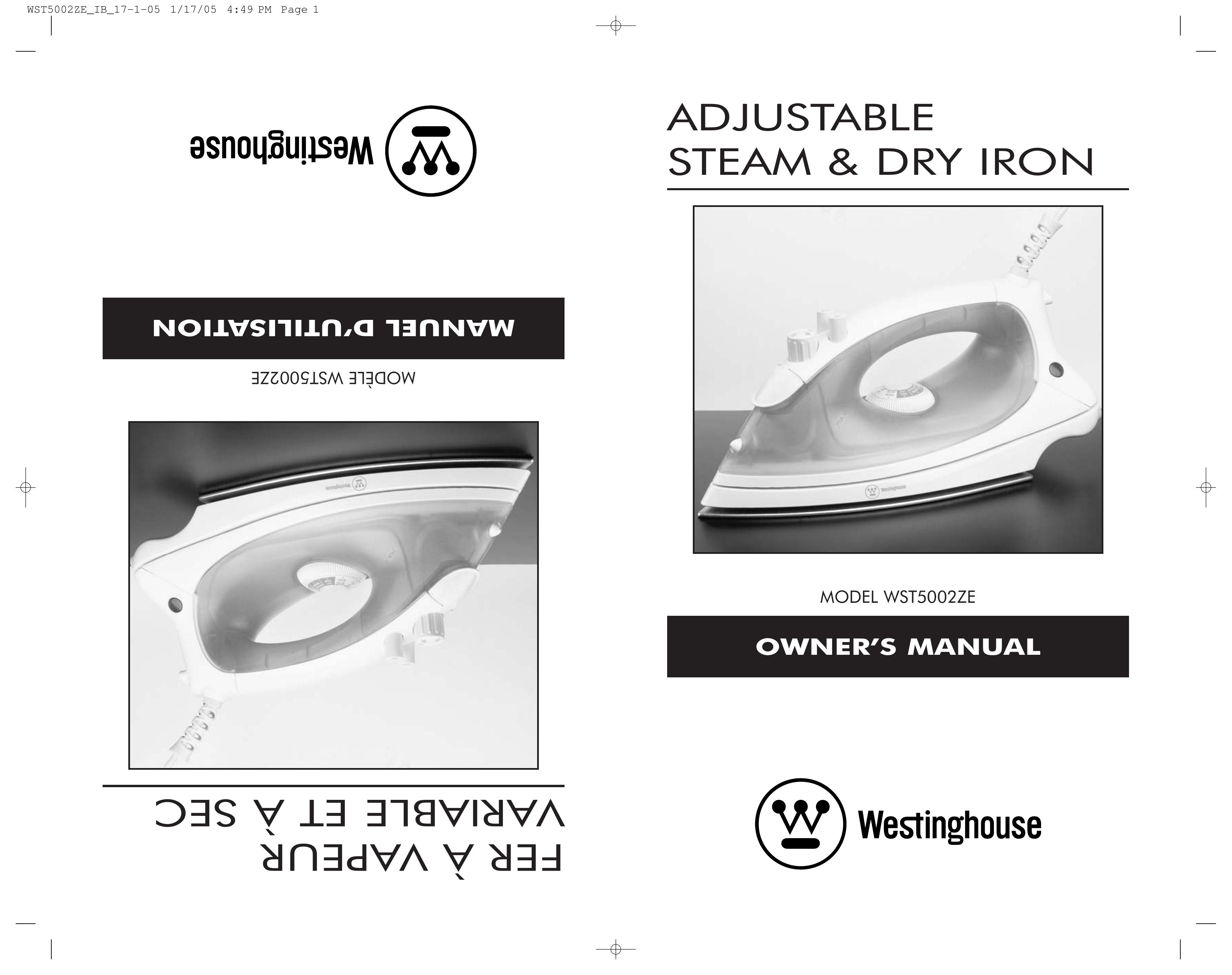 Toastmaster WST5002ZE Iron User Manual