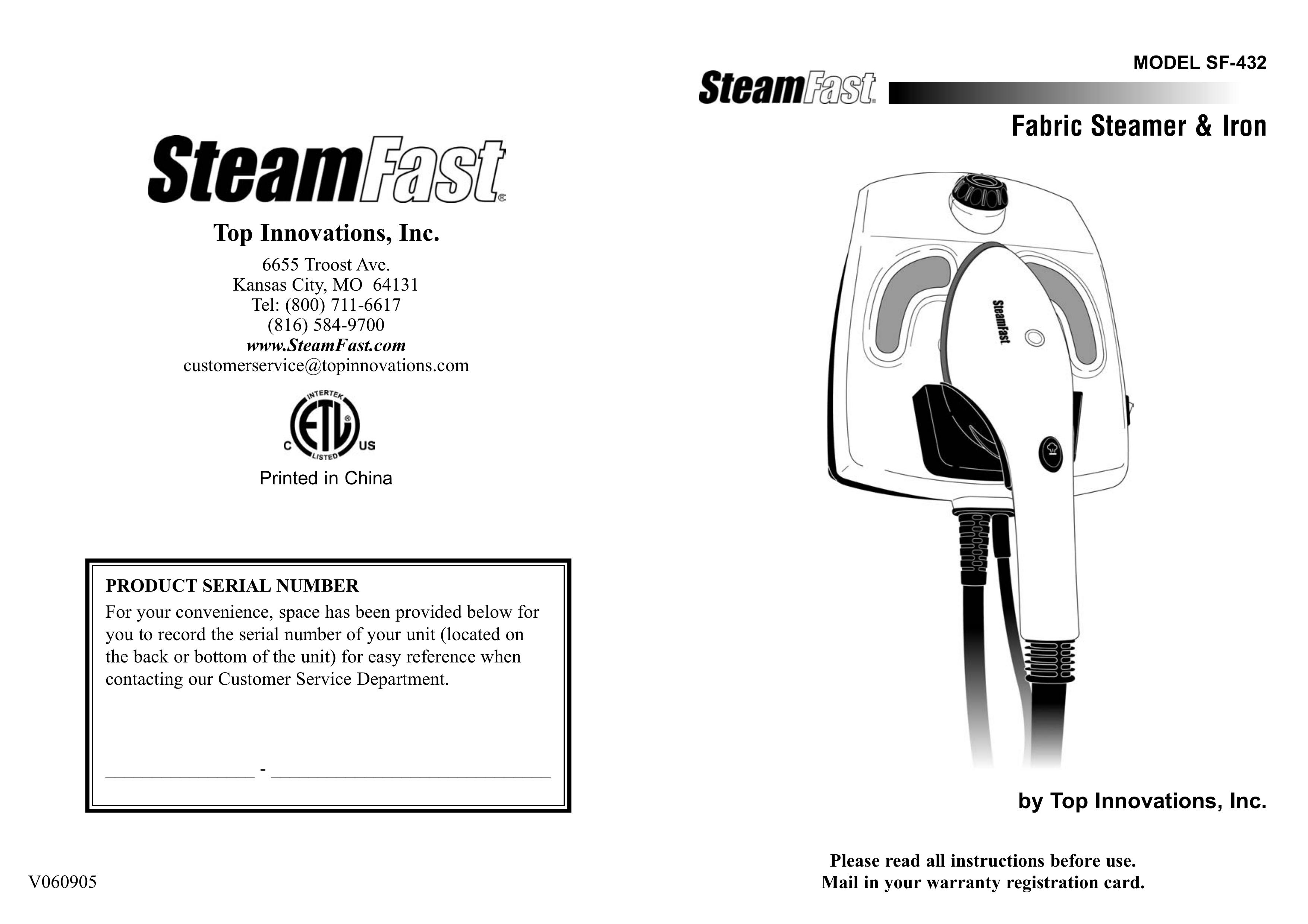 Top Innovations SF-432 Iron User Manual