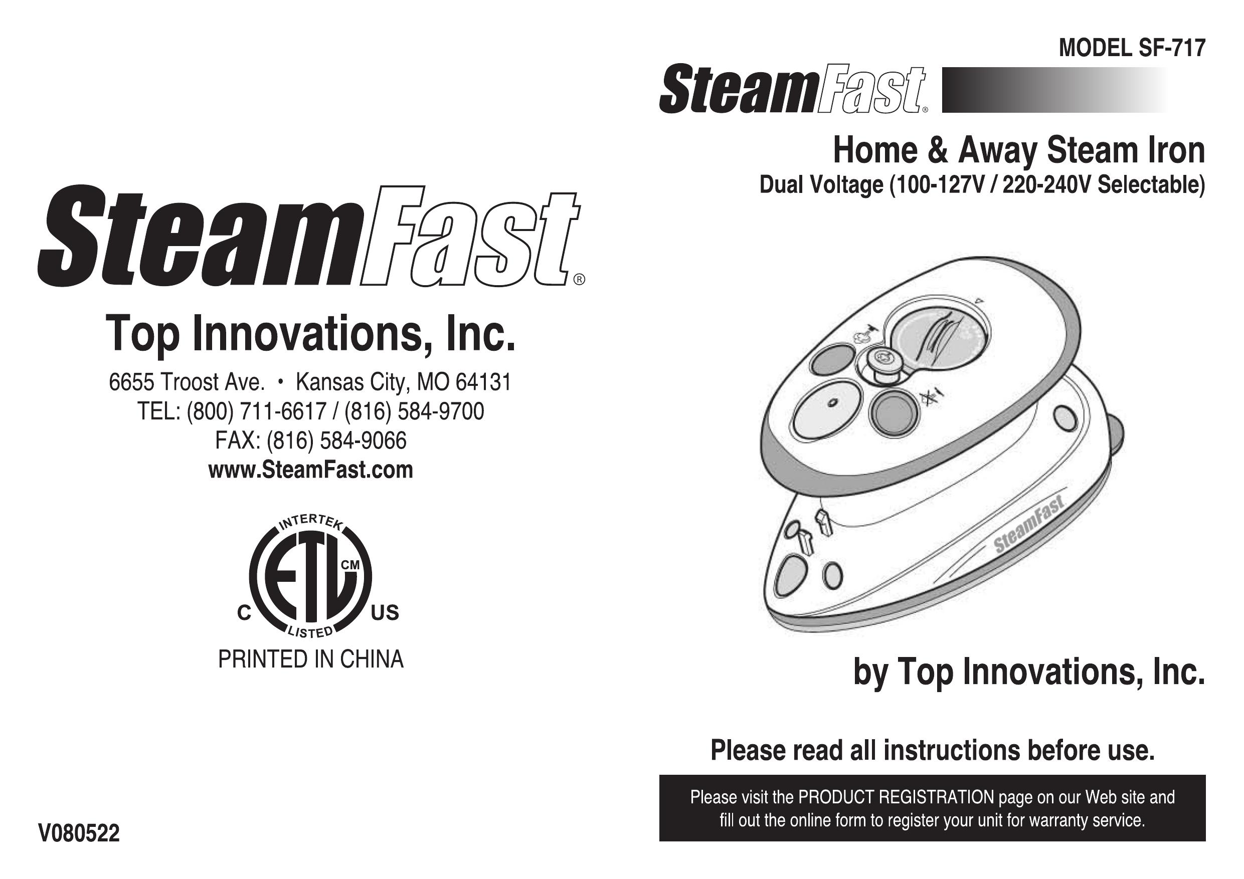 Top Innovations SF-717 Iron User Manual