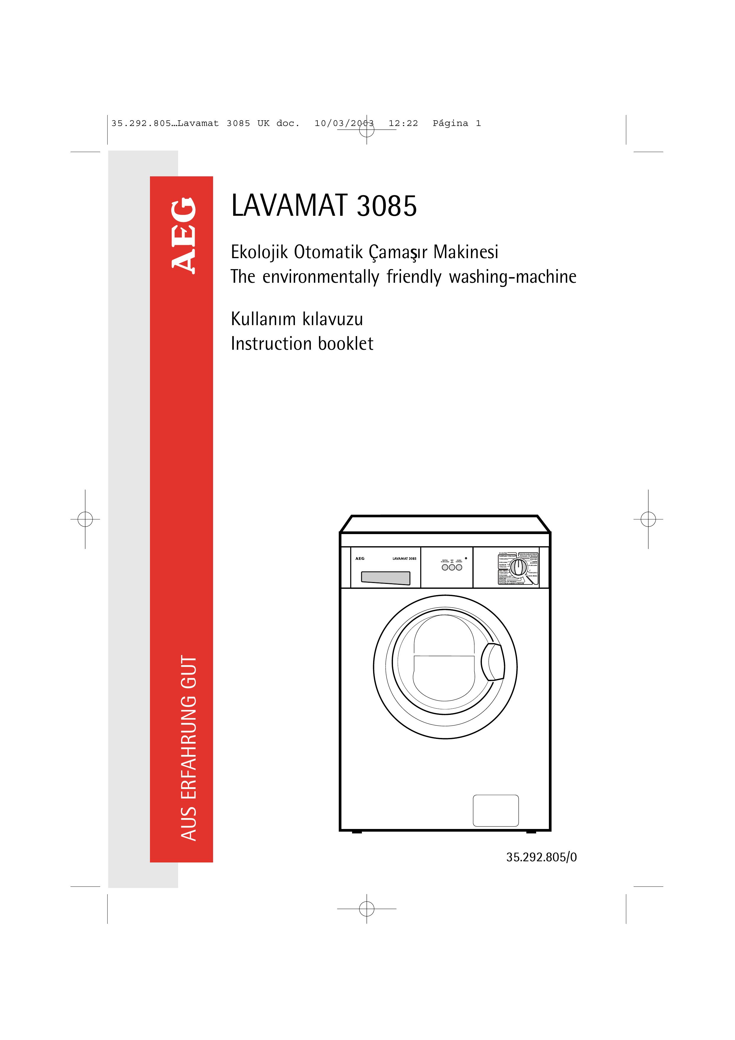 AEG 3085 Washer User Manual