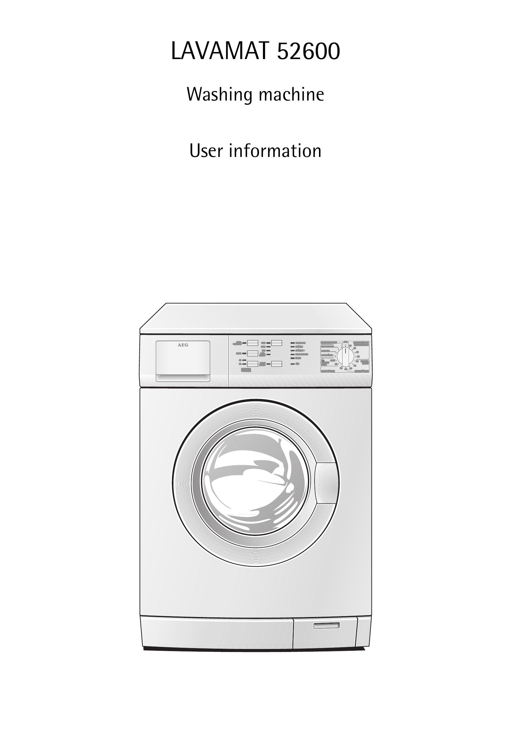 AEG 52600 Washer User Manual