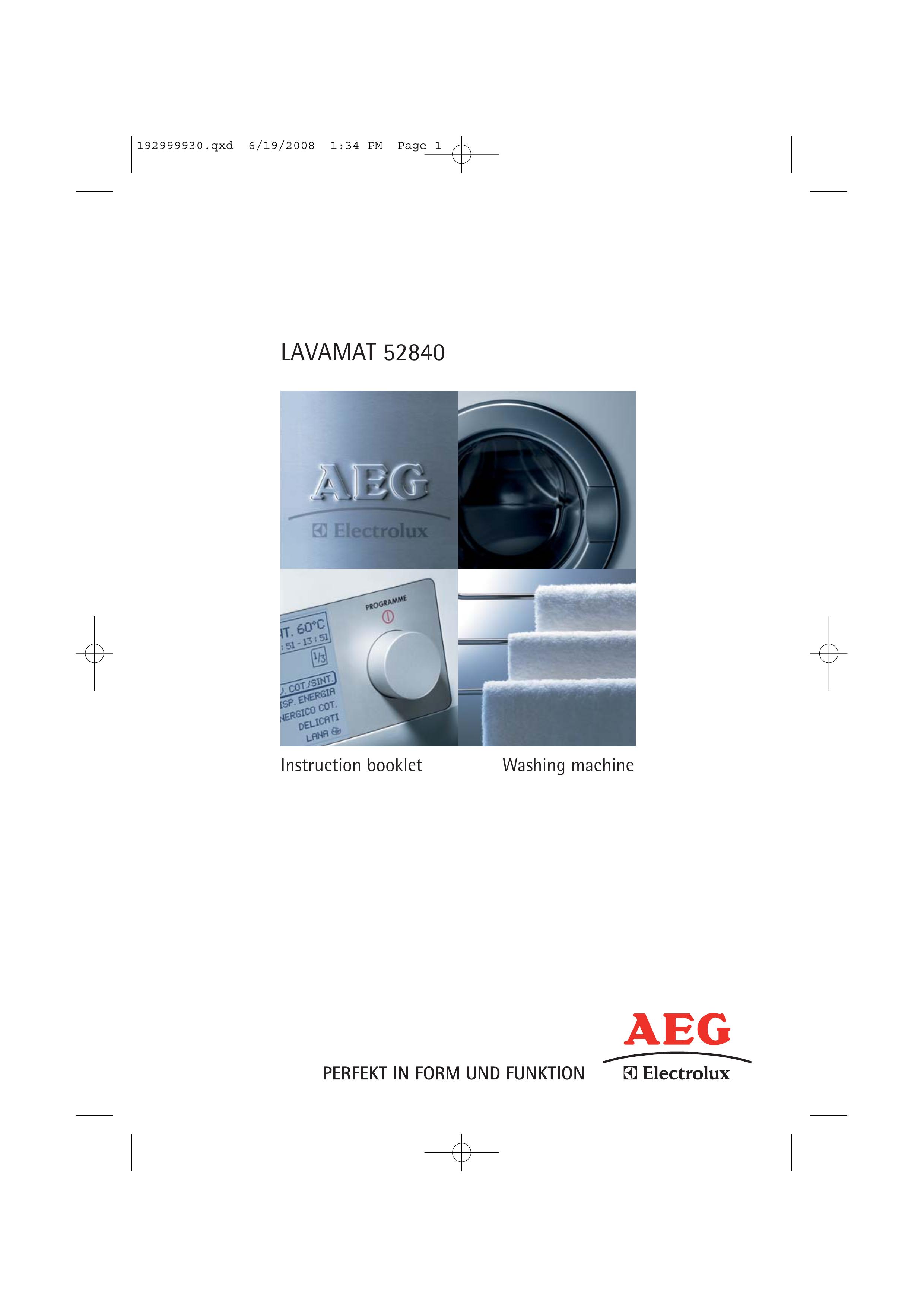 AEG 52840 Washer User Manual