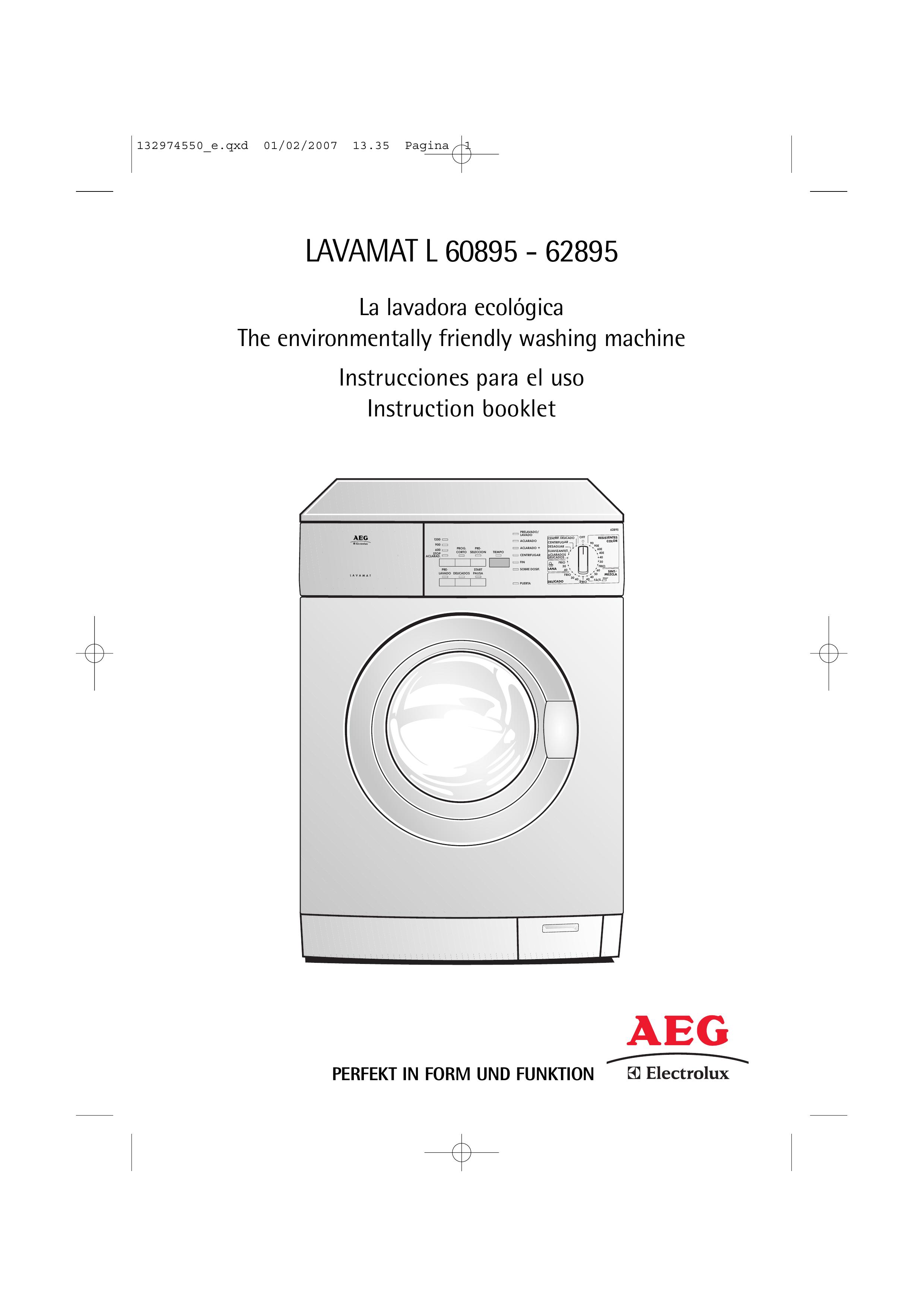 AEG 62895 Washer User Manual