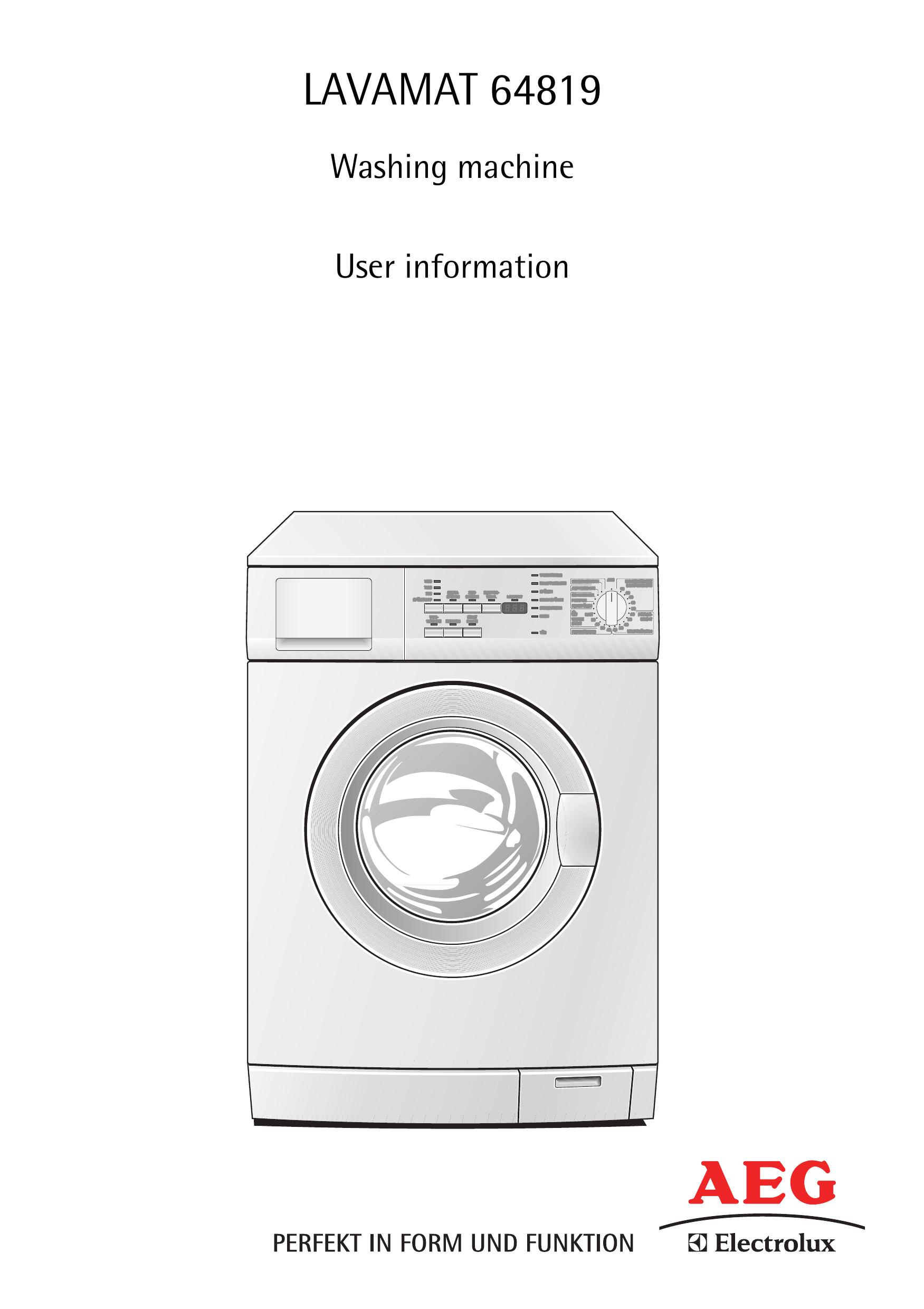 AEG 64819 Washer User Manual