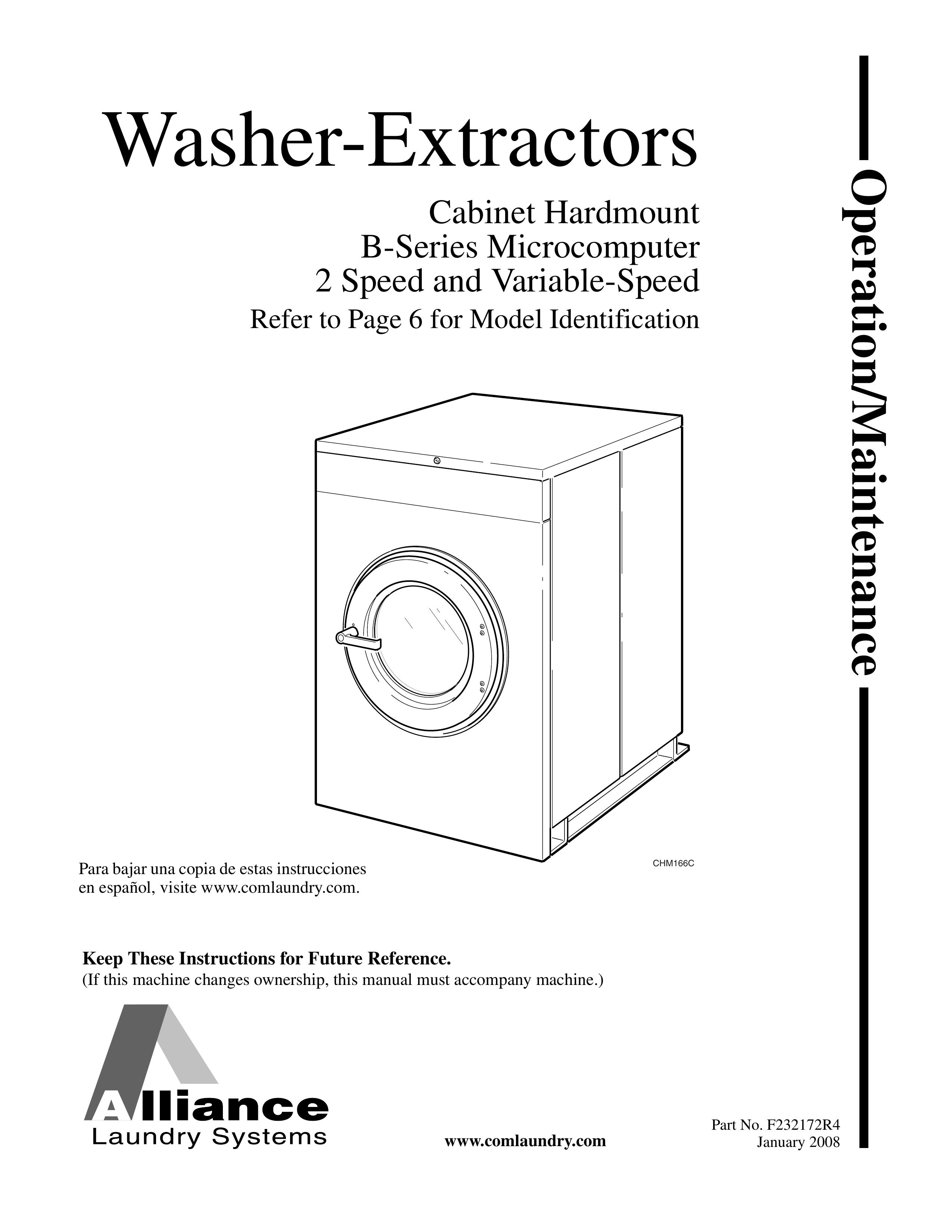 Alliance Laundry Systems CHM160C Washer User Manual