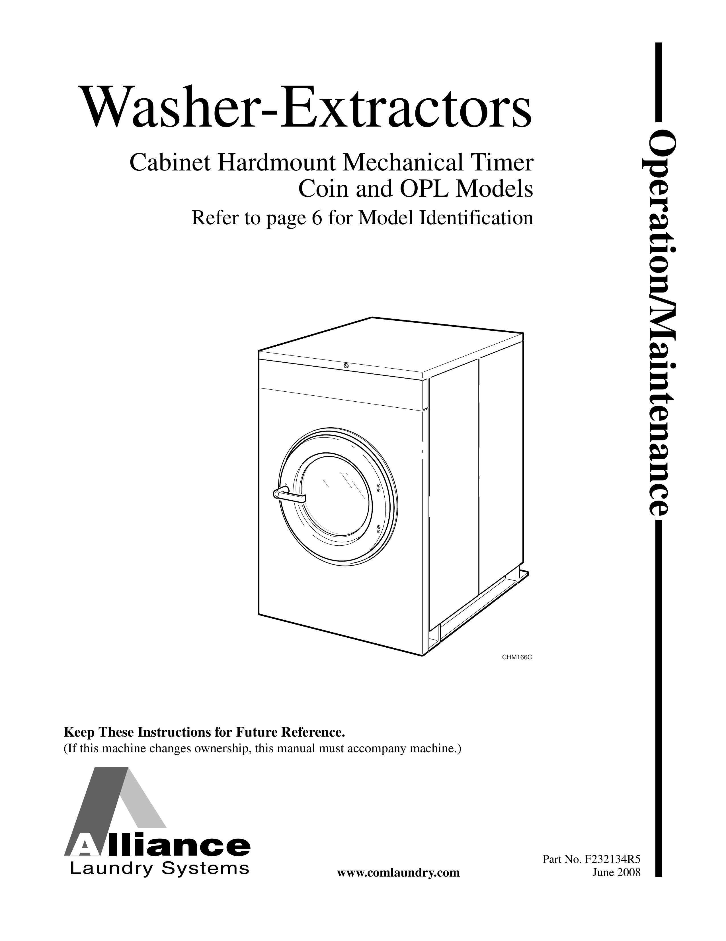 Alliance Laundry Systems Coin and OPL Washer User Manual