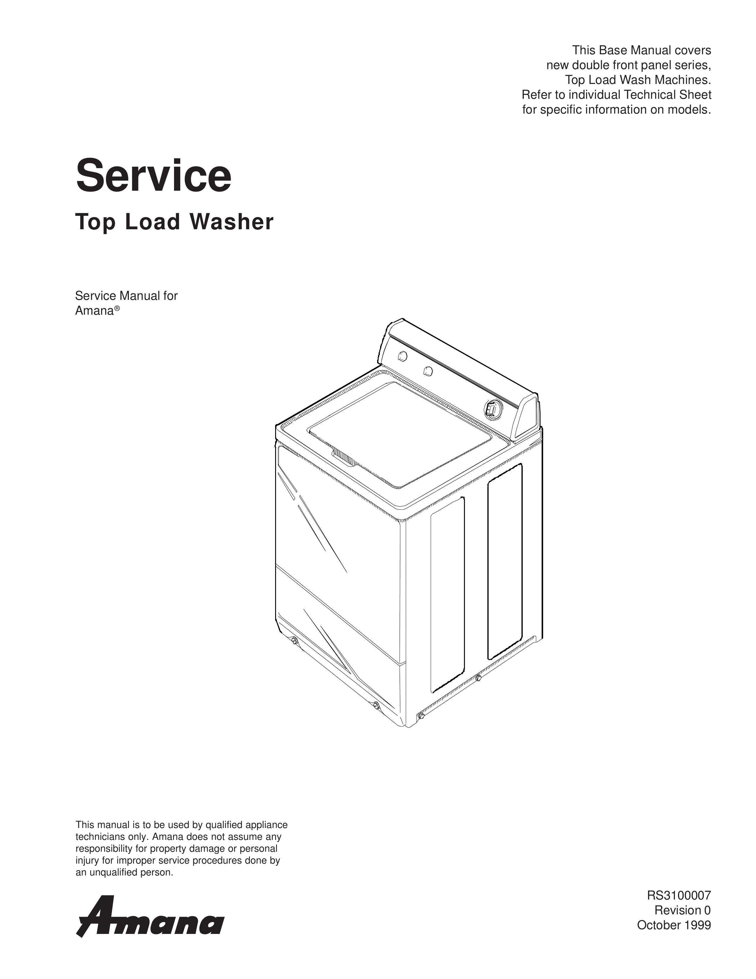 Amana RS3100007 Washer User Manual
